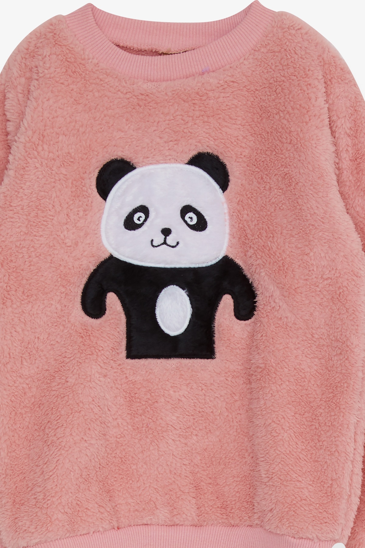 Breeze Kız Çocuk Eşofman Takımı Peluş Pandacık Nakışlı Pudra (4-5-7-8 Yaş)