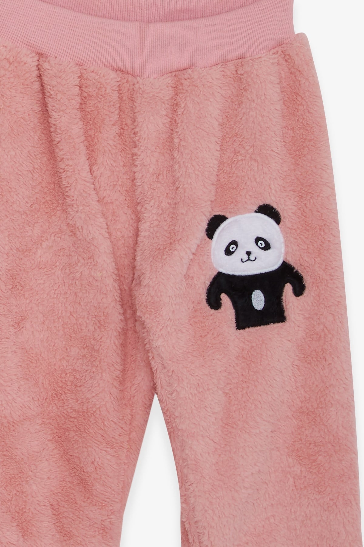 Breeze Kız Çocuk Eşofman Takımı Peluş Pandacık Nakışlı Pudra (4-5-7-8 Yaş)