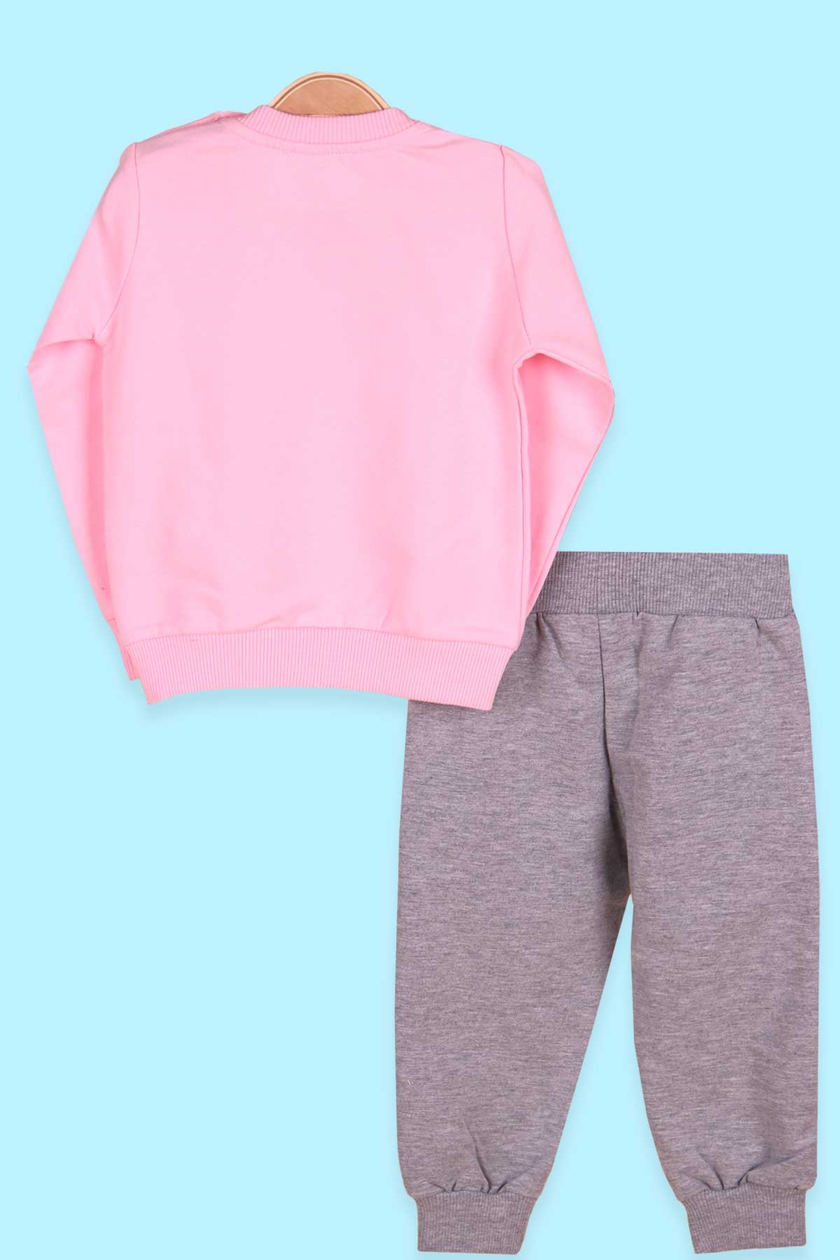 Breeze Kız Çocuk Eşofman Takımı Pullu Tavşanlı Pembe (1-4 Yaş)