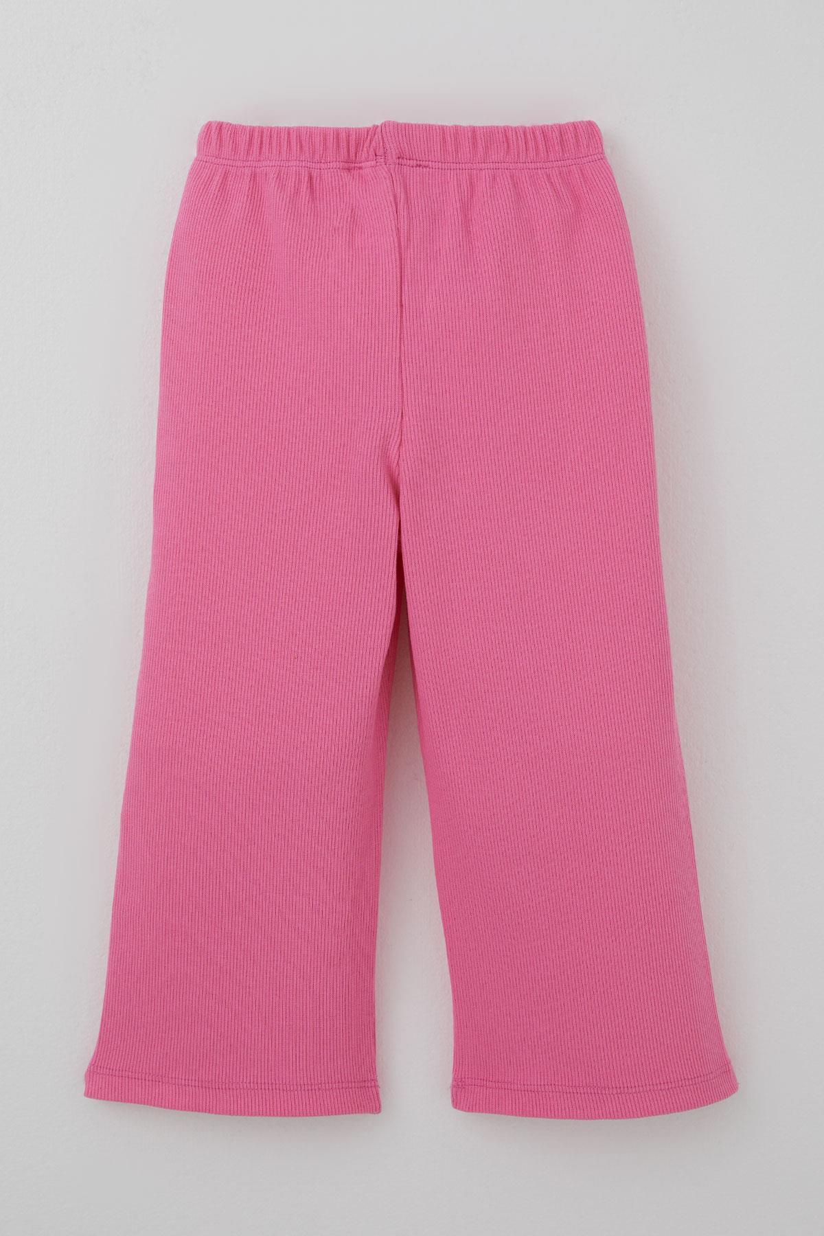 Breeze Kız Çocuk Eşofman Takımı Sevgi Temalı Mutlu Ayıcık Nakışlı Beyaz (3-7 Yaş)