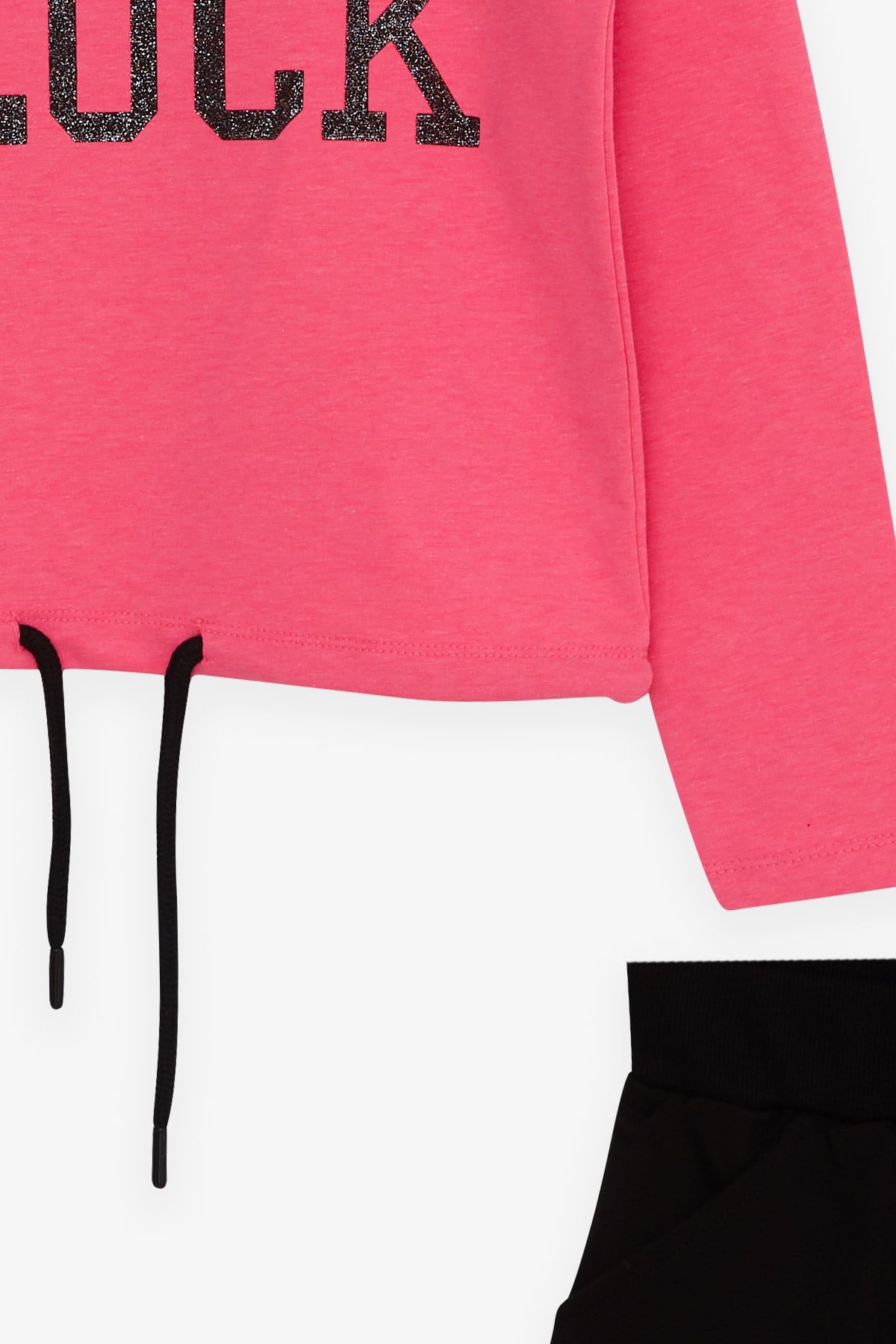 Breeze Kız Çocuk Eşofman Takımı Simli Yazı Baskılı Neon Pembe (8-14 Yaş)