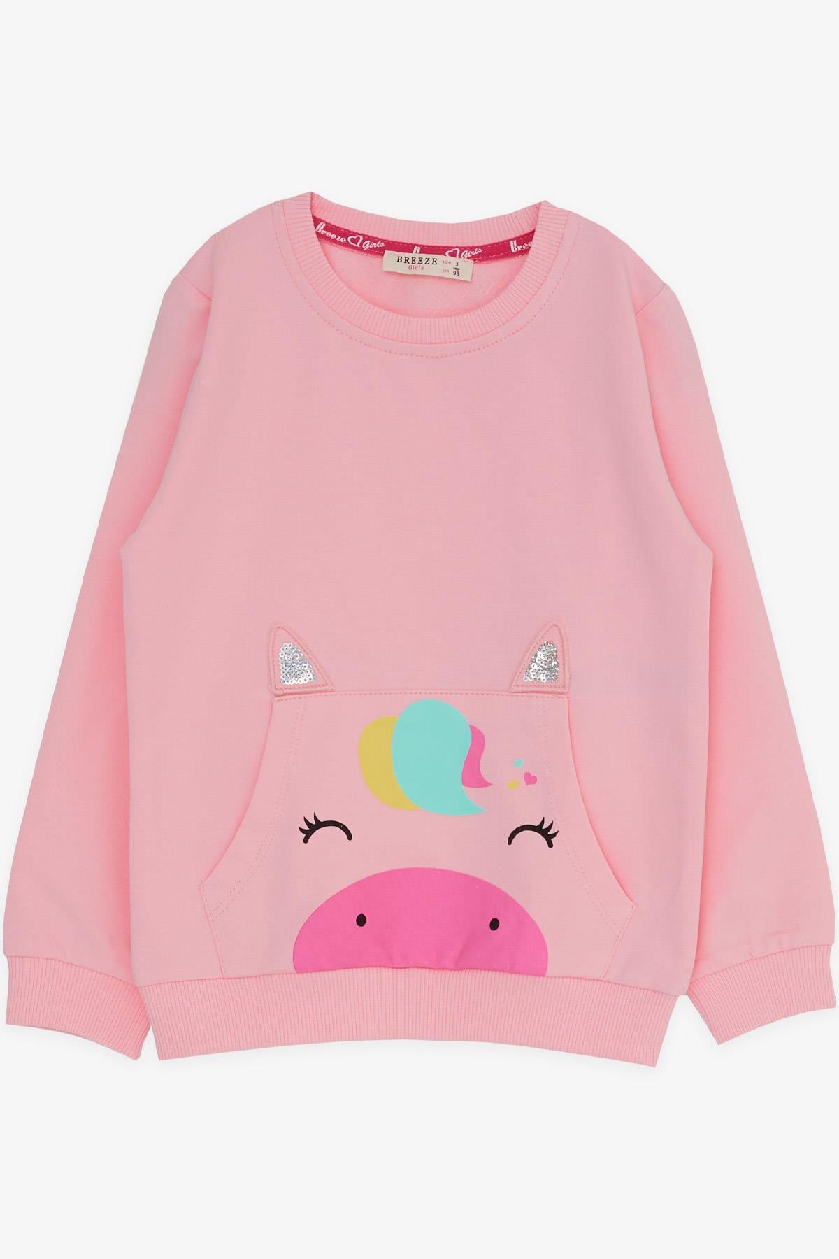 Breeze Kız Çocuk Eşofman Takımı Unicorn Baskılı Pembe (1-4 Yaş)