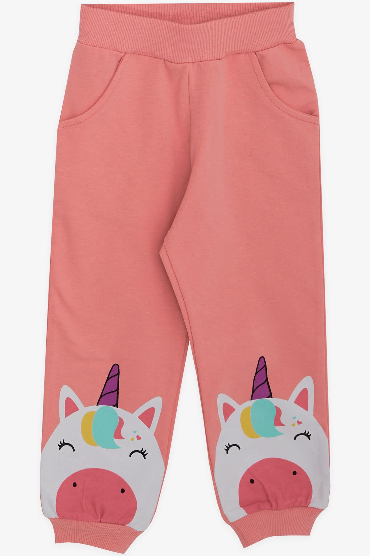 Breeze Kız Çocuk Eşofman Takımı Unicorn Baskılı Pudra (1-4 Yaş)
