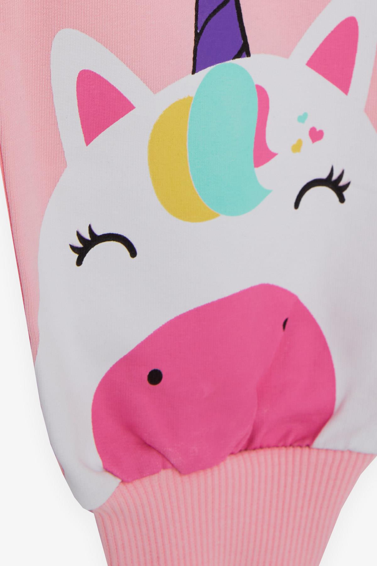 Breeze Kız Çocuk Eşofman Takımı Unicorn Baskılı Pembe (1-4 Yaş)
