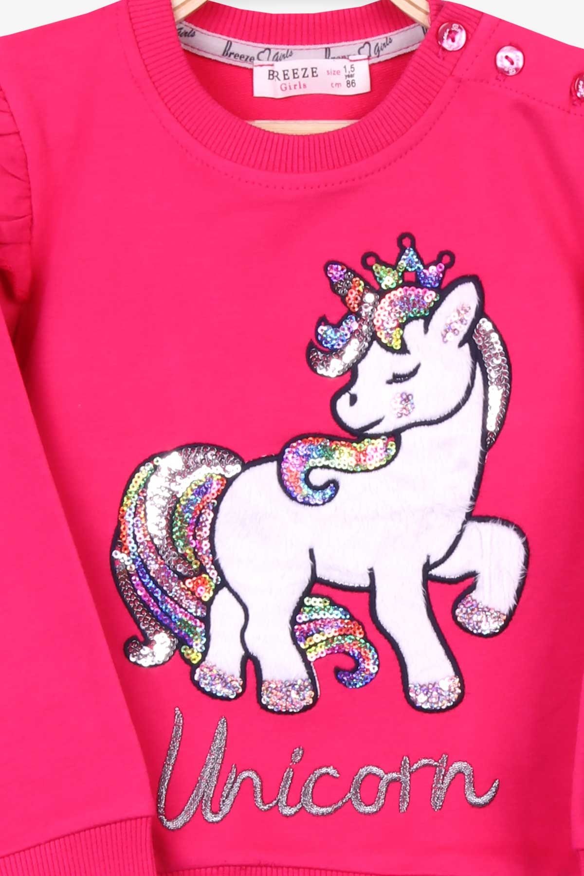 Breeze Kız Çocuk Eşofman Takımı Unicorn Fuşya (1.5-5 Yaş)