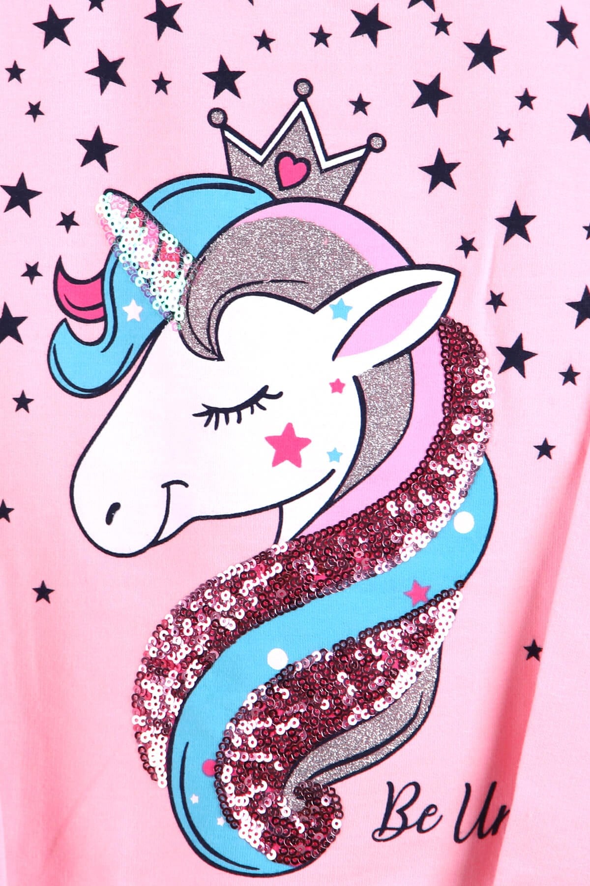 Breeze Kız Çocuk Eşofman Takımı Unicorn Desenli Pudra (2-6 Yaş)