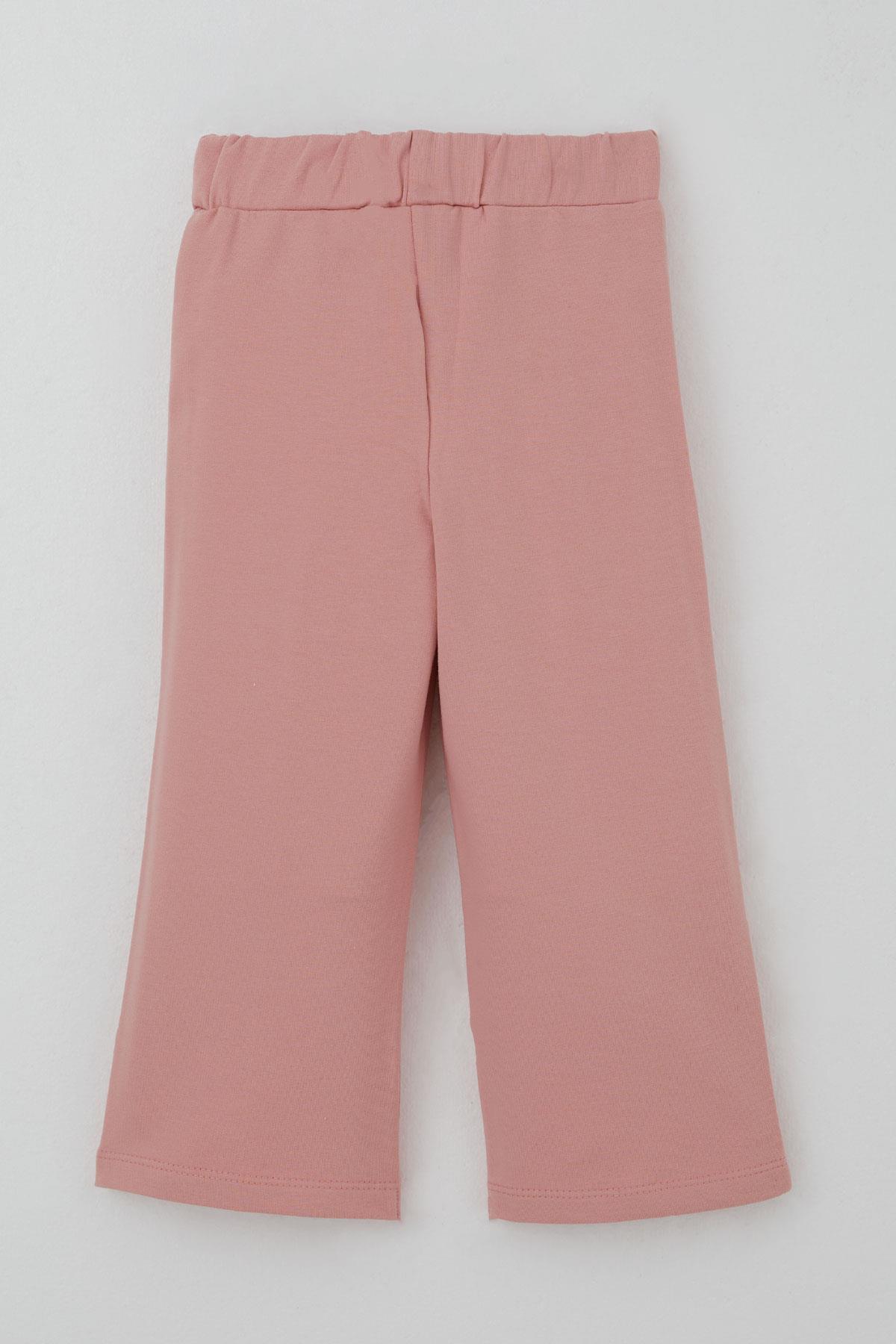 Breeze Kız Çocuk Eşofman Takımı Yaka Kısmı Güpür Detaylı Kalp Arma Detaylı Ekru (1.5-5 Yaş)