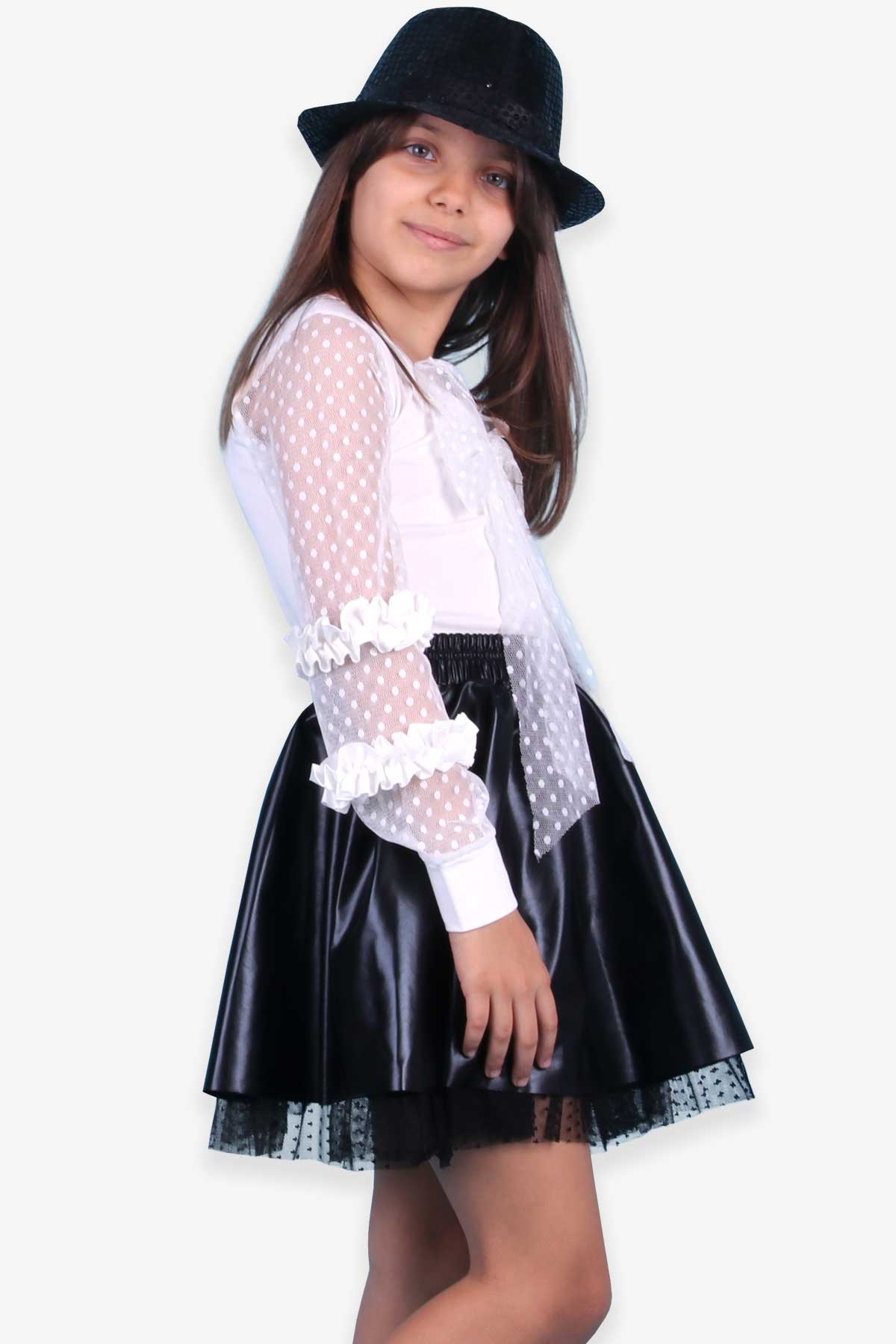 Breeze Kiz Çocuk Etek Deri Siyah (8-12 Yaş)