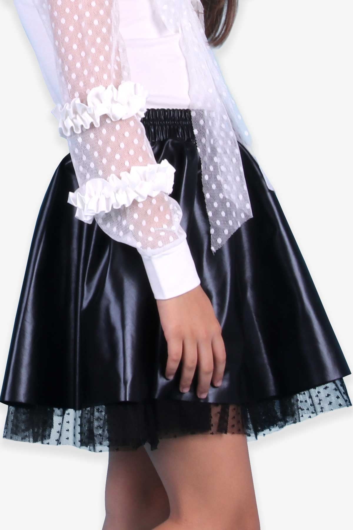 Breeze Kiz Çocuk Etek Deri Siyah (8-12 Yaş)