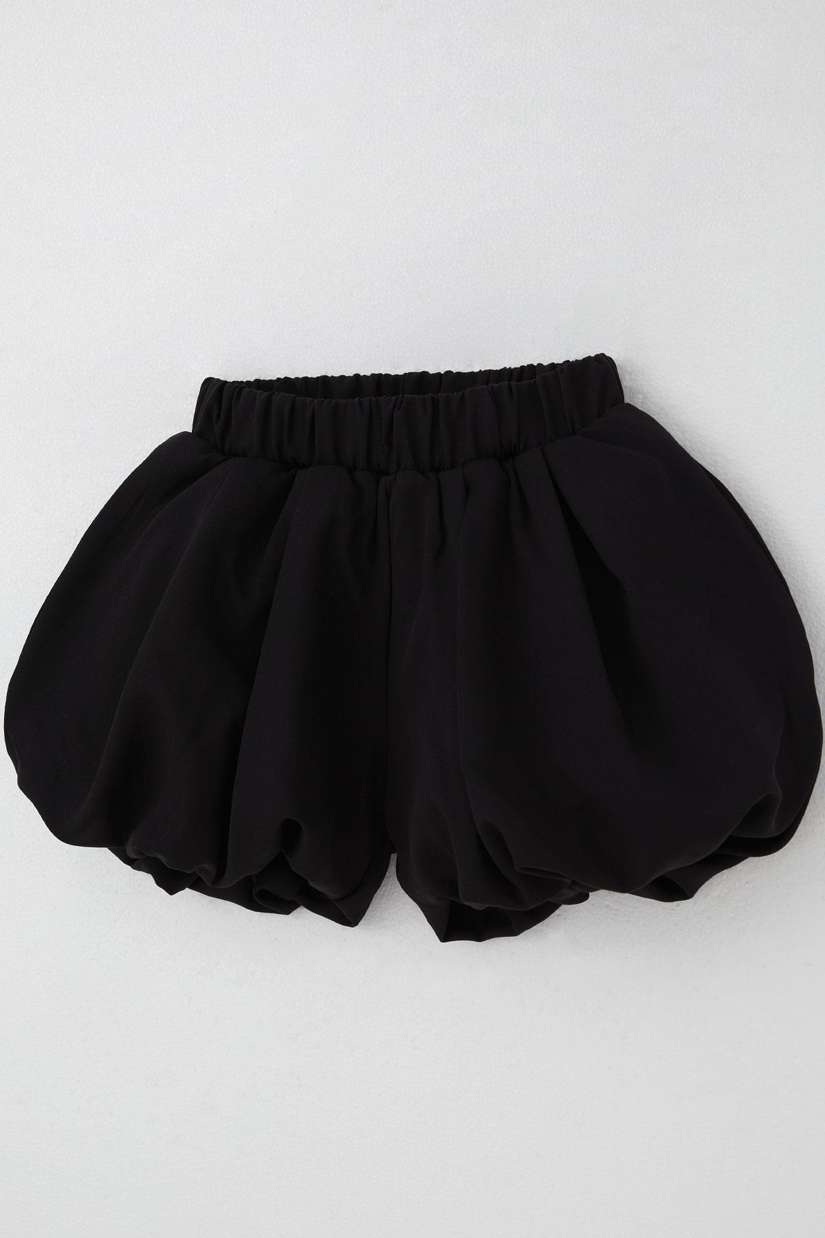 Breeze Kız Çocuk Etek Görünümlü Balon Şort Paçası Beli Lastik Detaylı Siyah (9-12 Yaş)