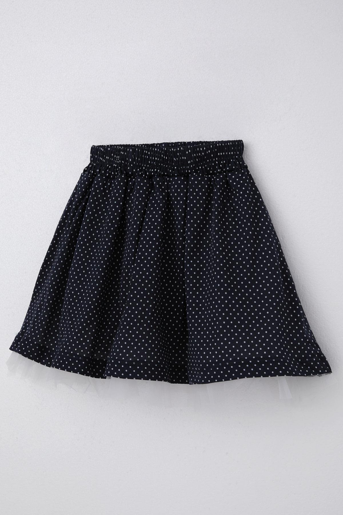 Breeze Kız Çocuk Etek Puantiye Desenli Tüllü Lacivert (3-10 Yaş)