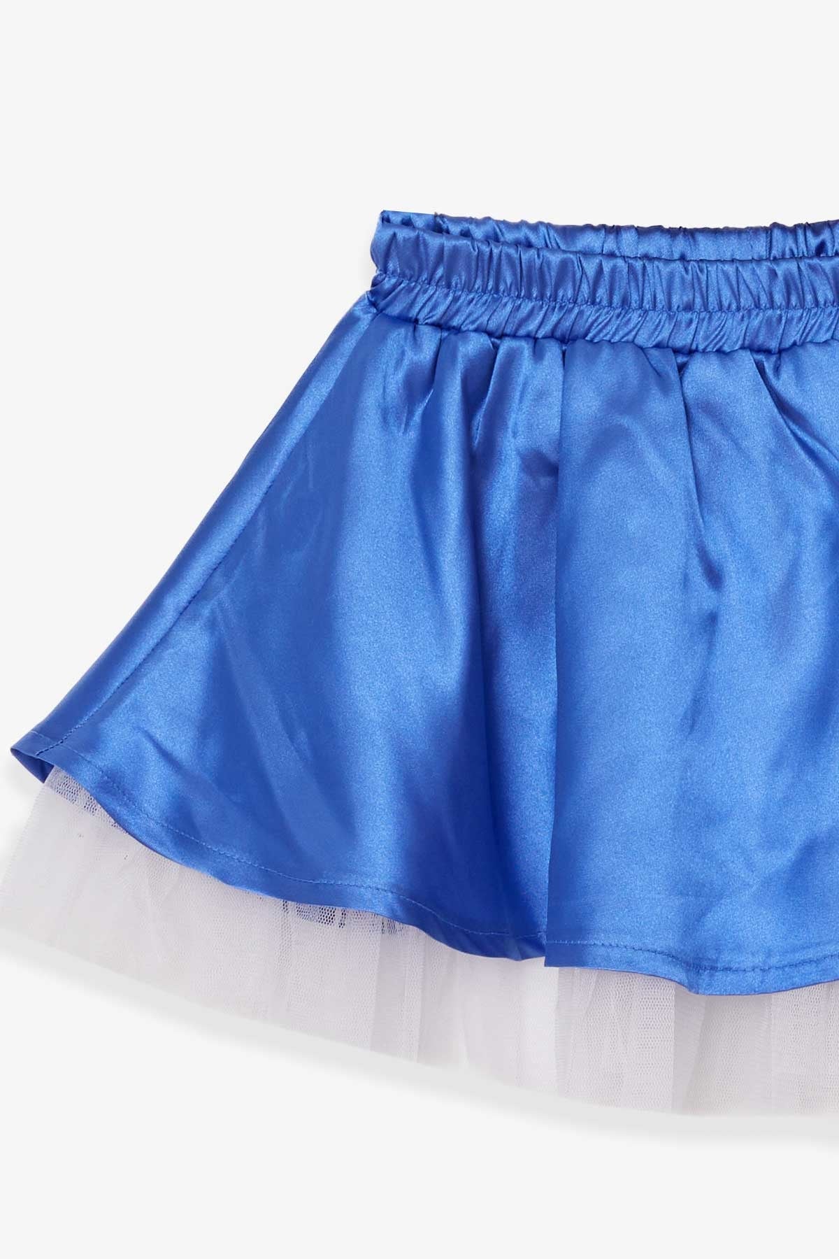 Breeze Kız Çocuk Etek Saten Tüllü Saks Mavisi (5-10 Yaş)