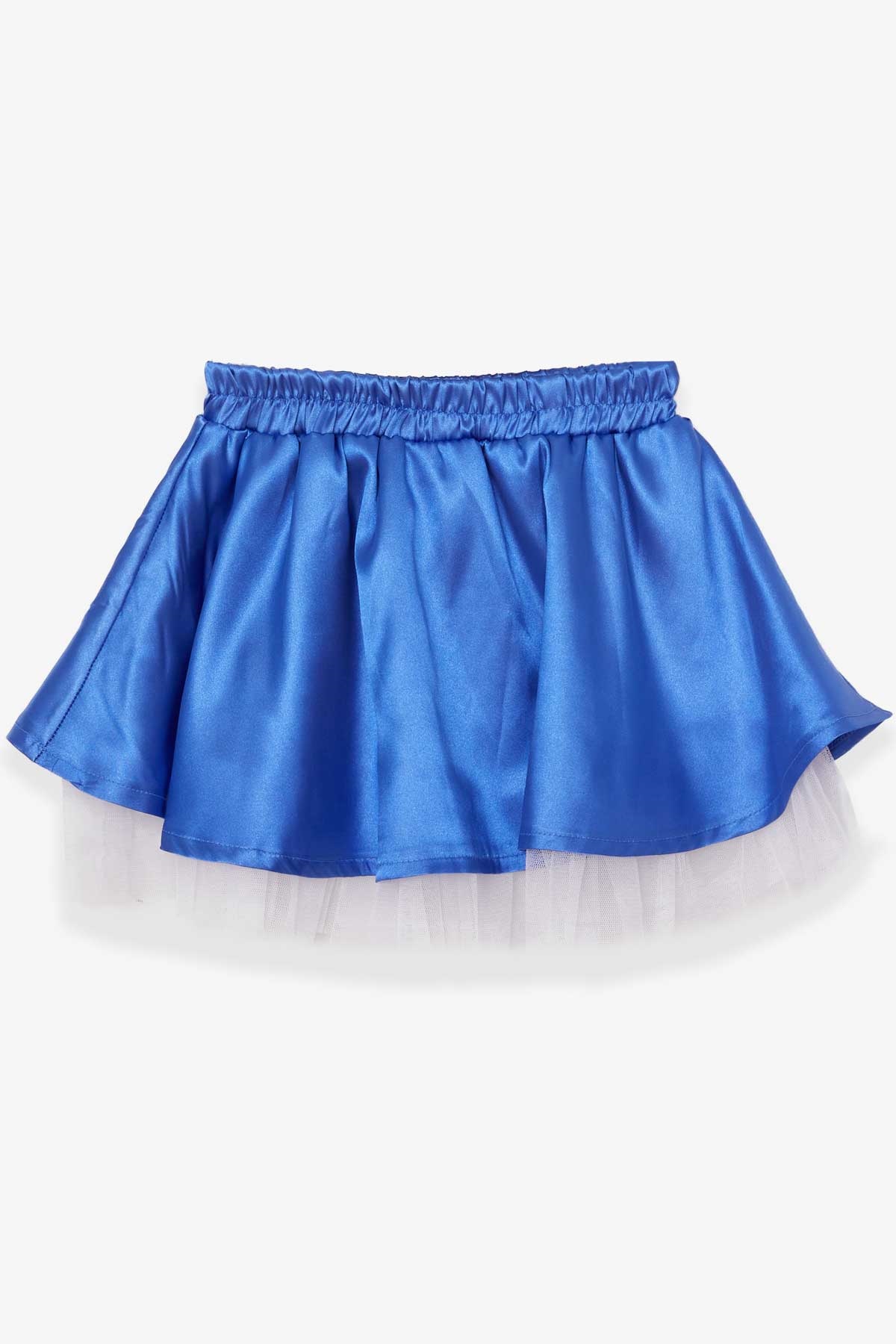 Breeze Kız Çocuk Etek Saten Tüllü Saks Mavisi (5-10 Yaş)