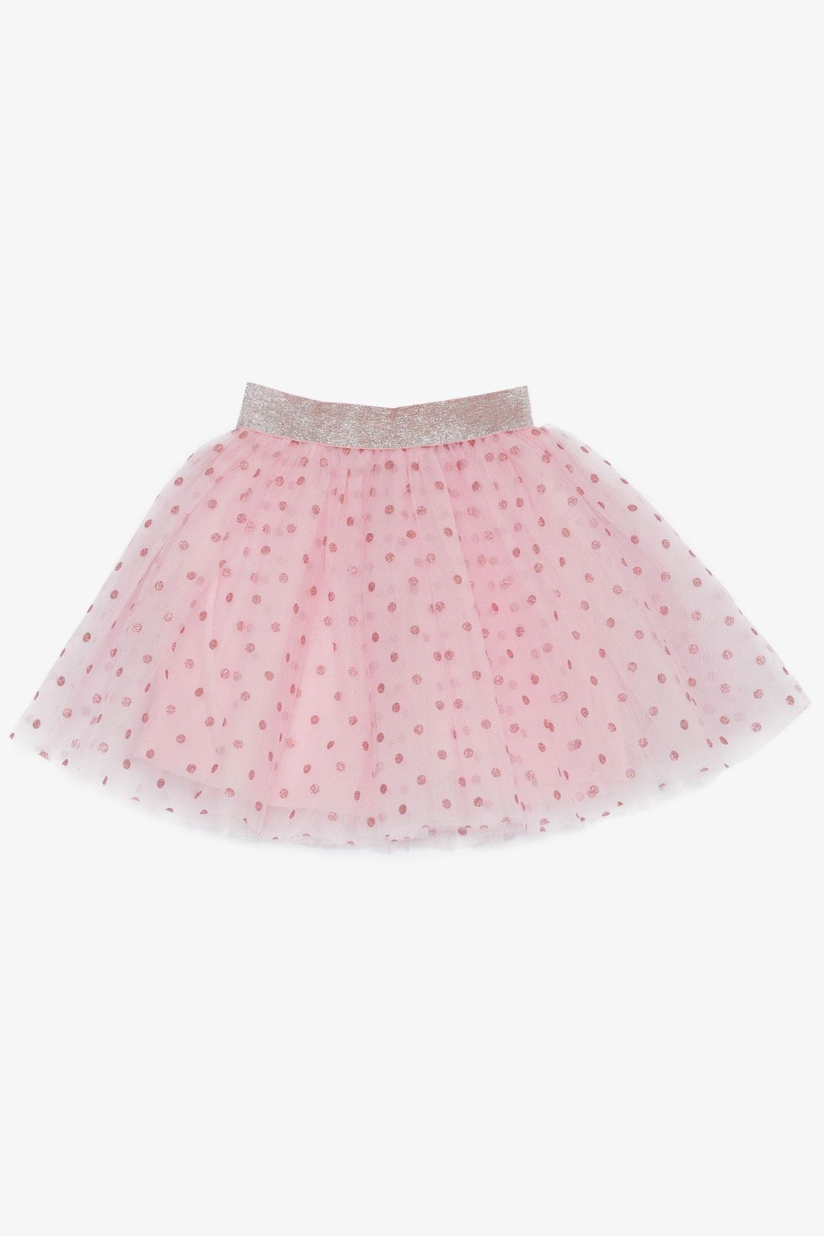 Breeze Kız Çocuk Etek Simli Puantiyeli Tüllü Pembe (5-10 Yaş)