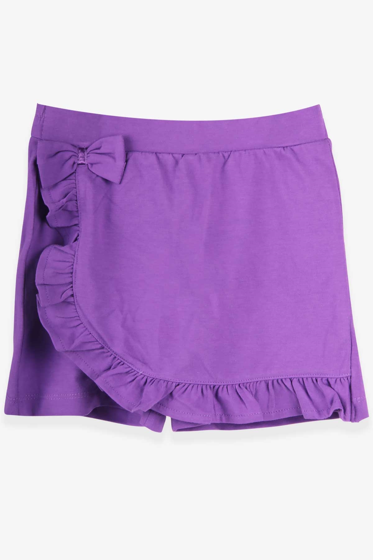 Breeze Kız Çocuk Etek Şort Fırfırlı Fiyonklu Mor (6-10 Yaş)