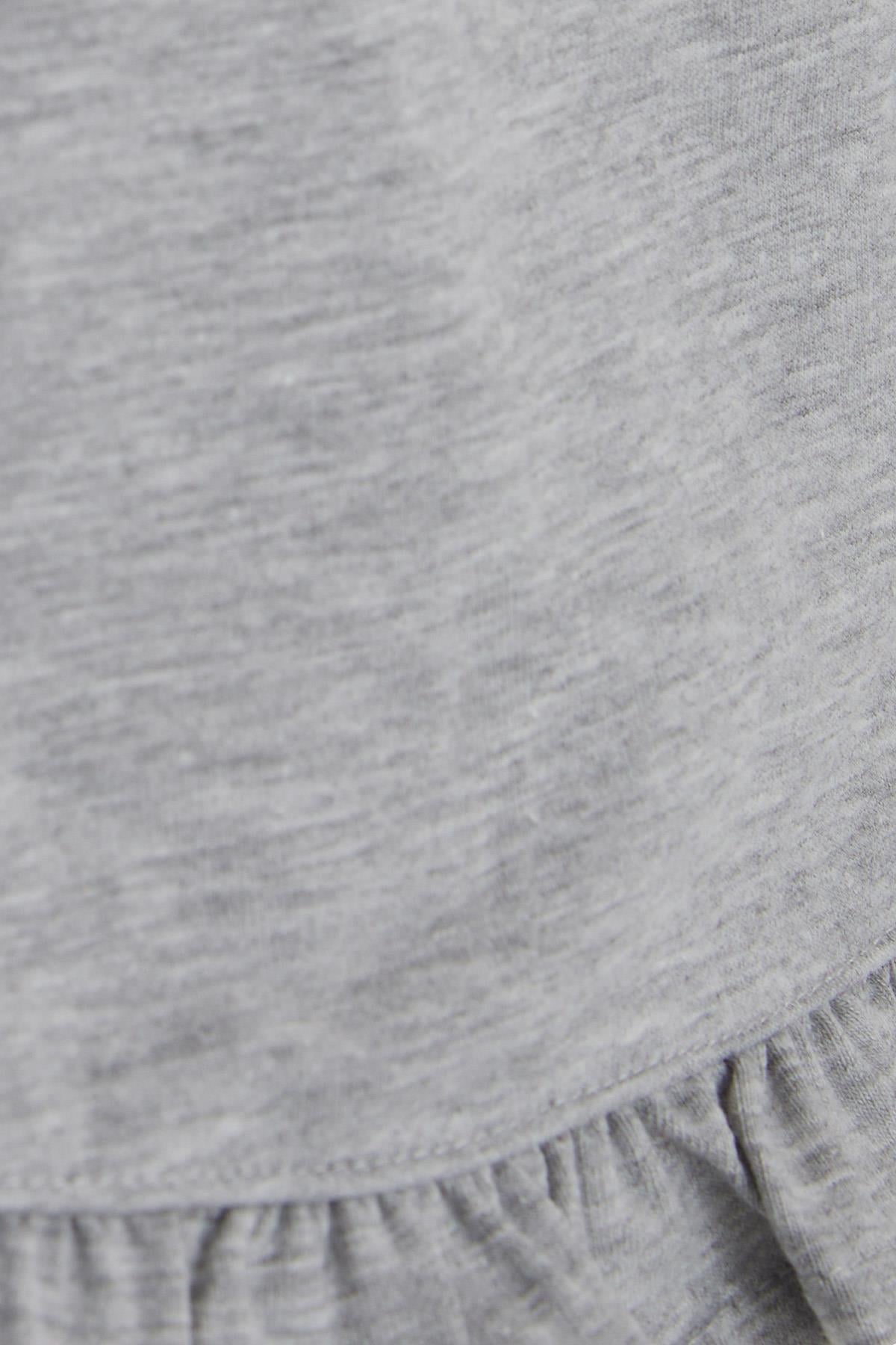 Breeze Kız Çocuk Etek Şort Fırfırlı Fiyonklu Gri Melanj (1.5-10 Yaş)