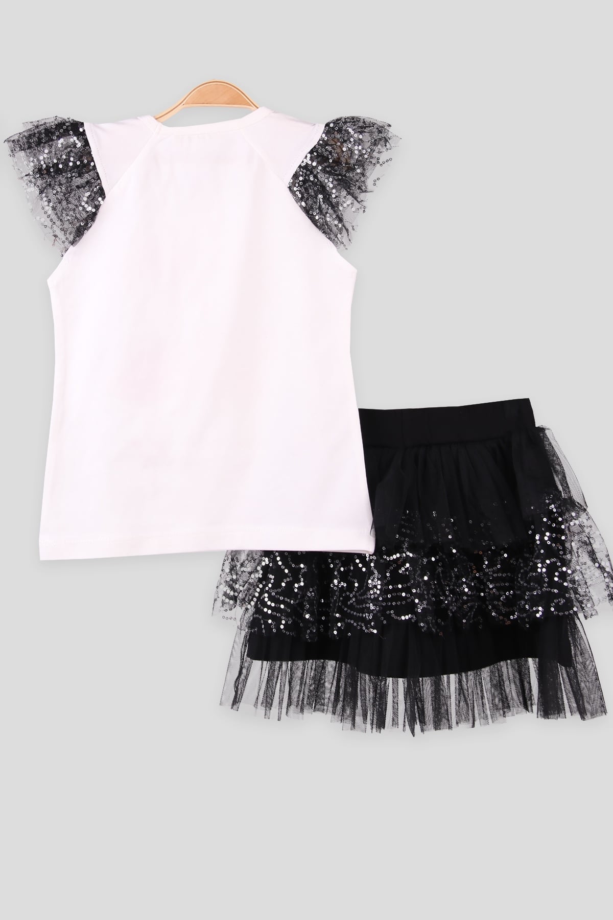 Breeze Kız Çocuk Etek Takım Baskılı Siyah (5-10 Yaş)