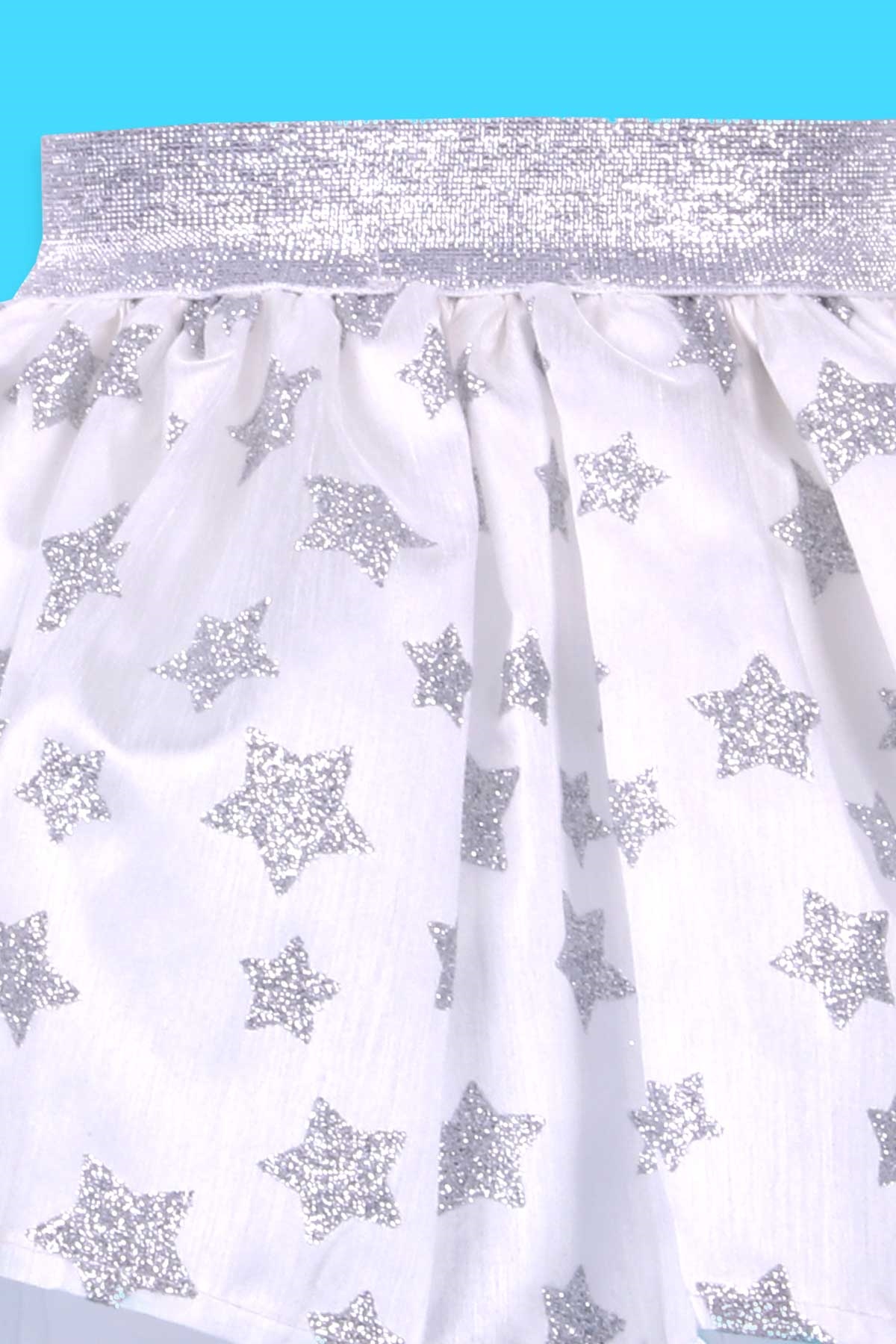 Breeze Kız Çocuk Etek Yıldızlı Simli Ekru (5-10 Yaş)