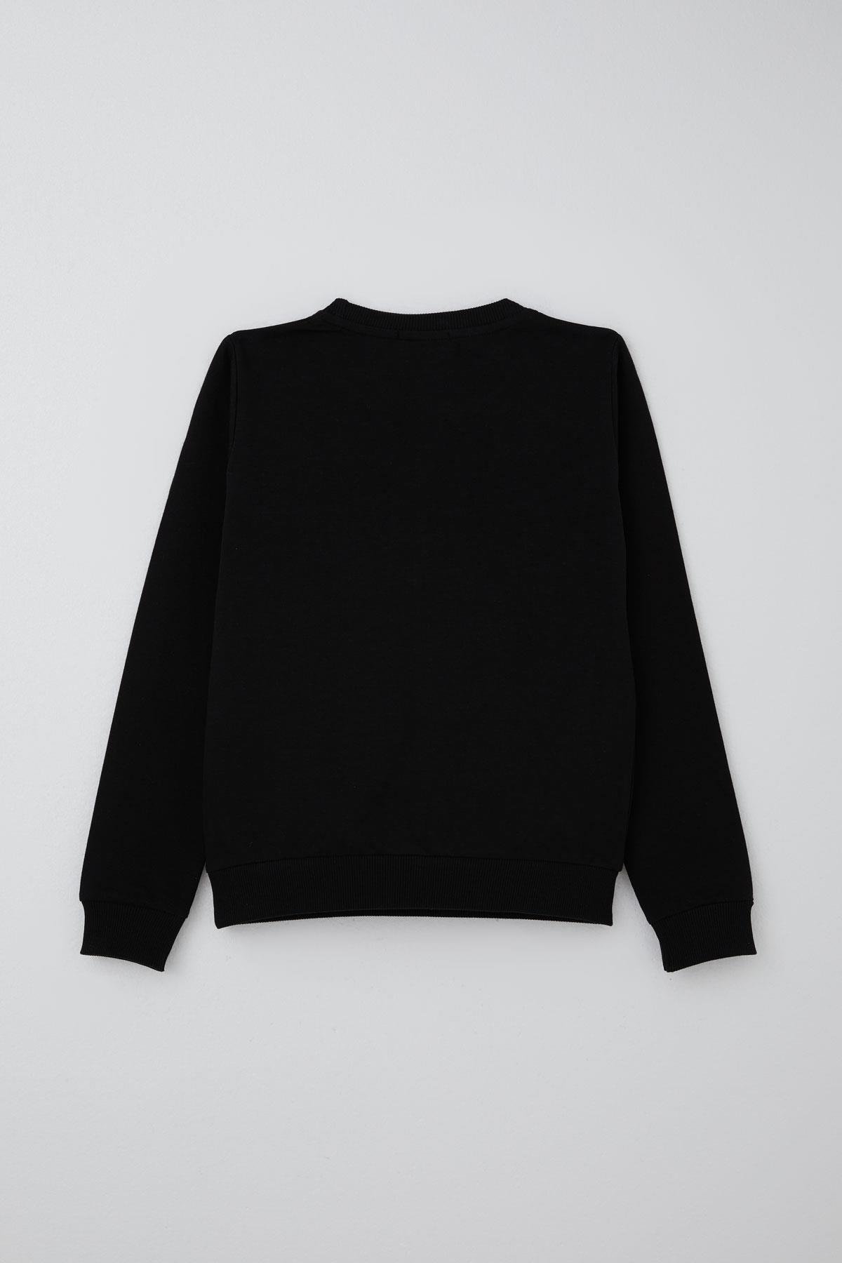 Breeze Kız Çocuk Etekli Takım Taş İşlemeli Fiyonk Aksesuarlı Siyah (6-12 Yaş)