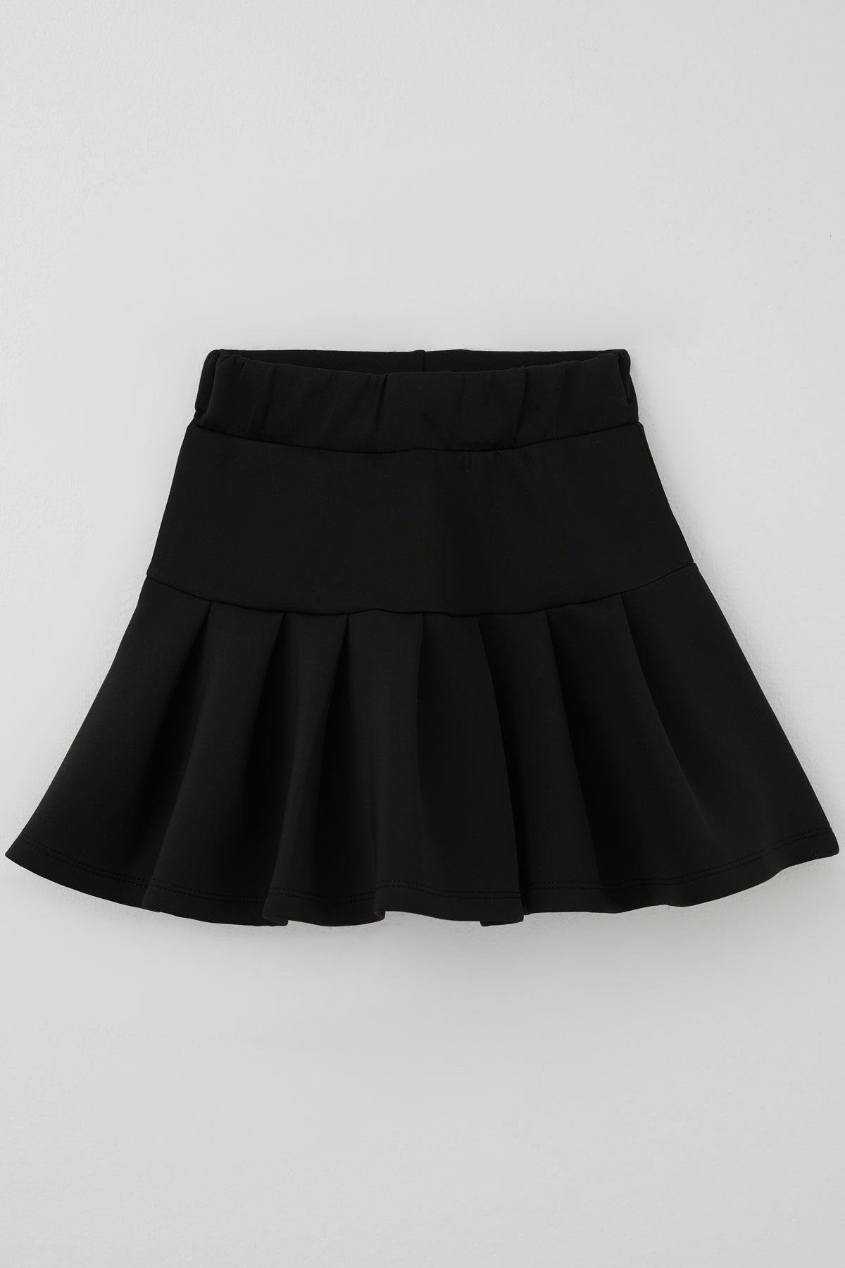 Breeze Kız Çocuk Etekli Takım Taş İşlemeli Fiyonk Aksesuarlı Beyaz (6-12 Yaş)