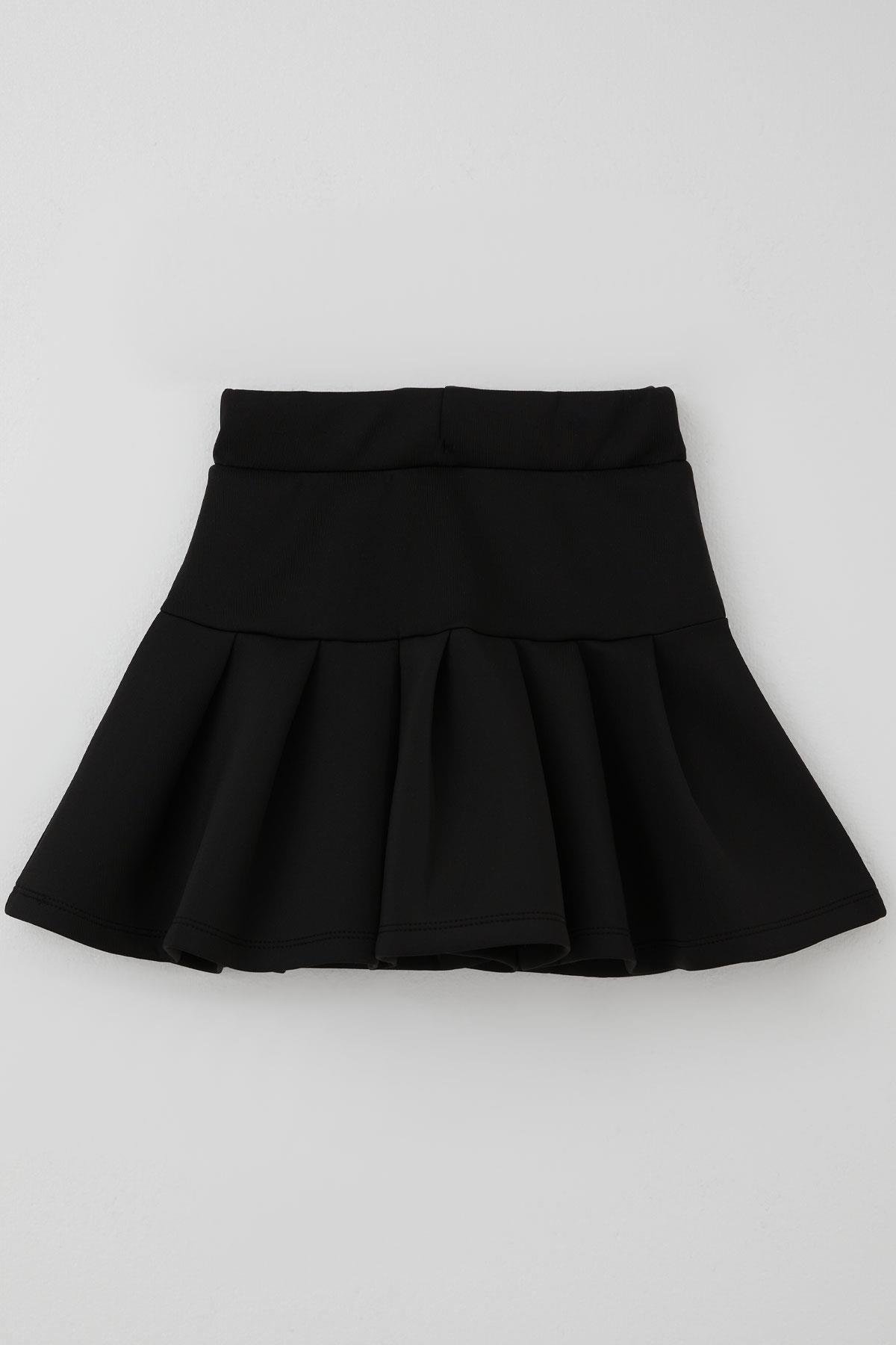 Breeze Kız Çocuk Etekli Takım Taş İşlemeli Fiyonk Aksesuarlı Beyaz (6-12 Yaş)