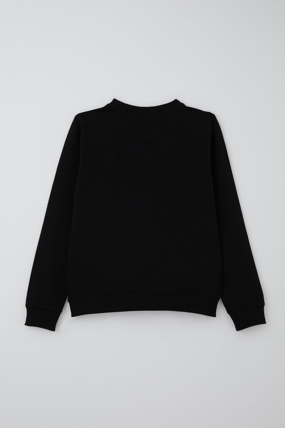 Breeze Kız Çocuk Etekli Takım Taş İşlemeli Fiyonk Aksesuarlı Siyah (6-12 Yaş)