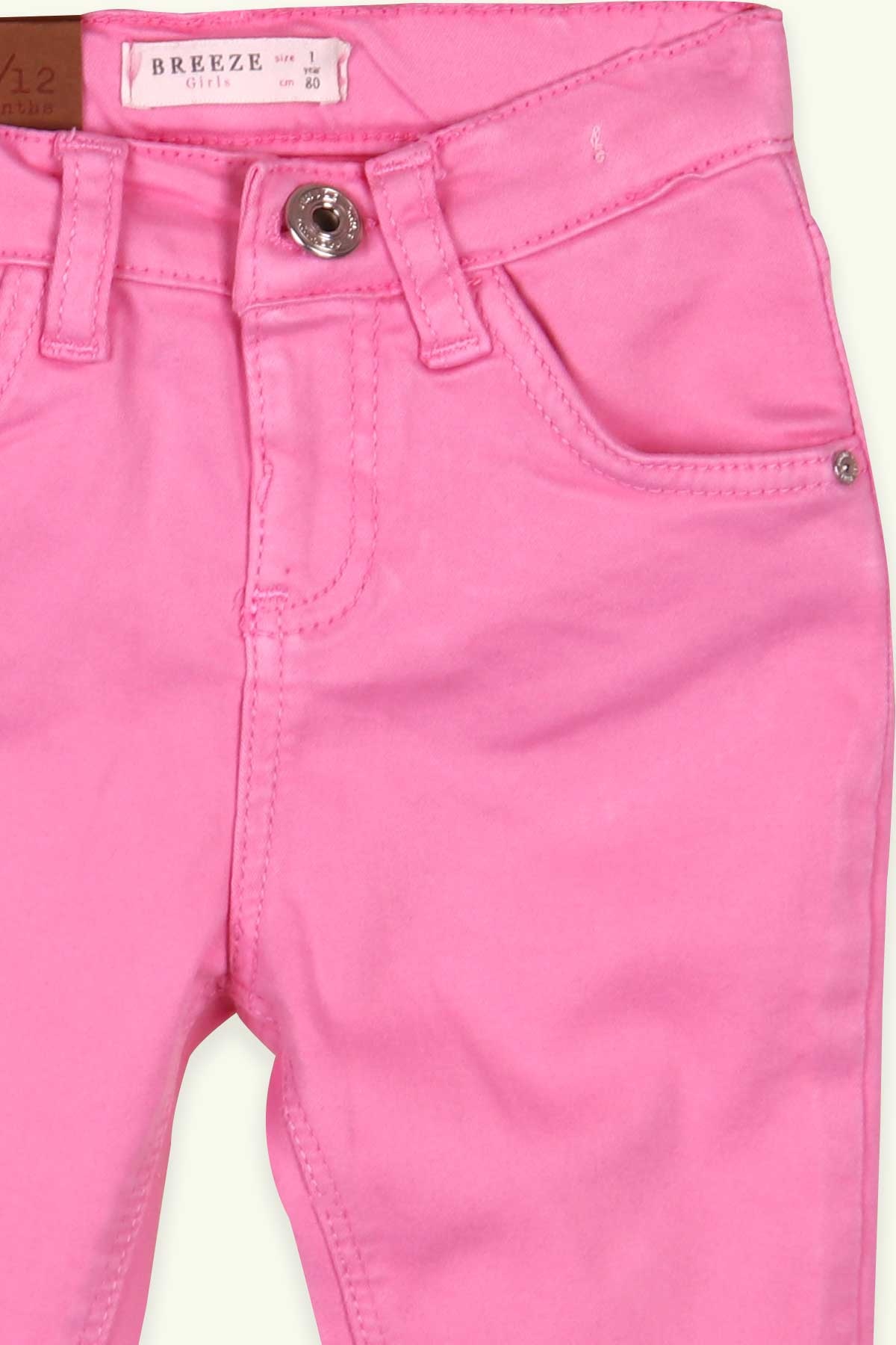 Breeze Kız Çocuk Gabardin Pantolon Basic Pembe (9 Ay-5 Yaş)
