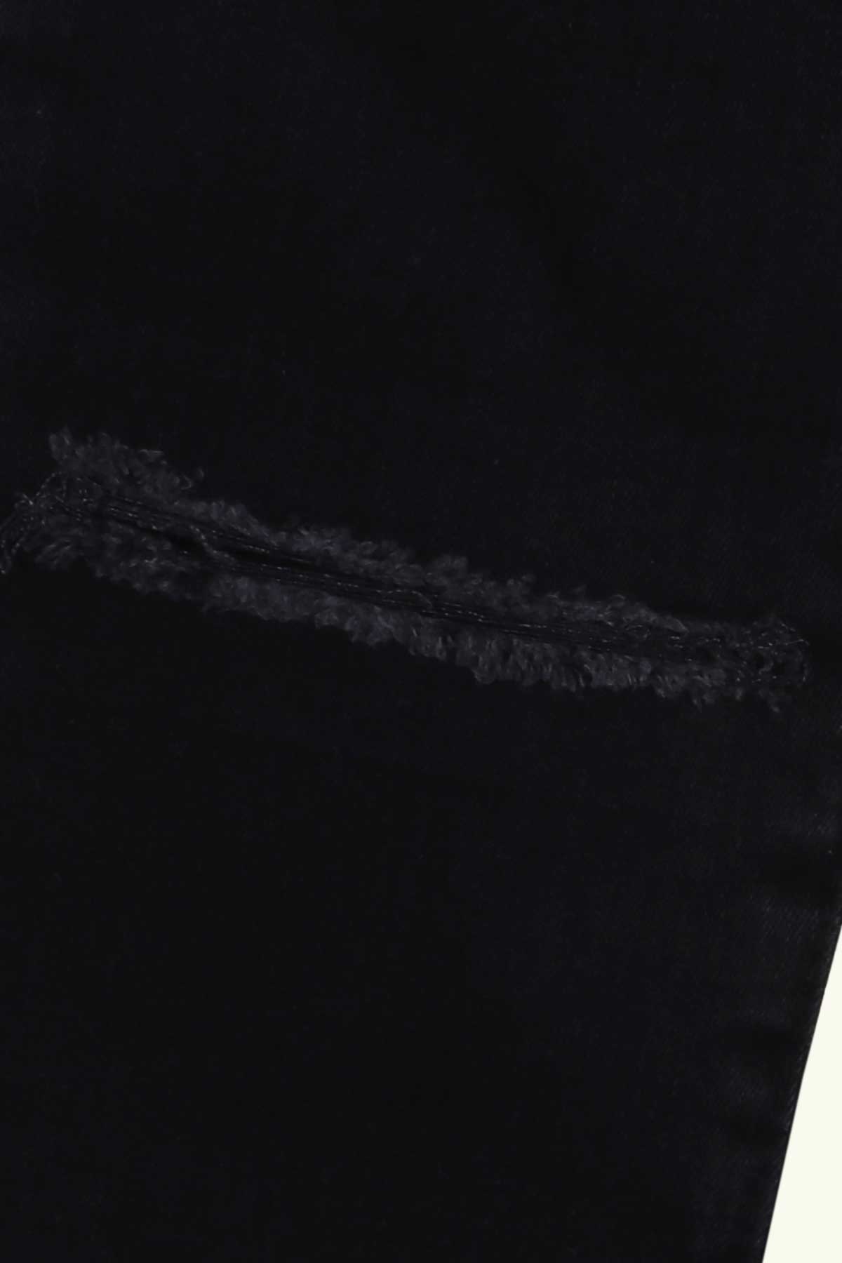 Breeze Kız Çocuk Gabardin Pantolon Dizleri Yırtık Siyah (8-14 Yaş)