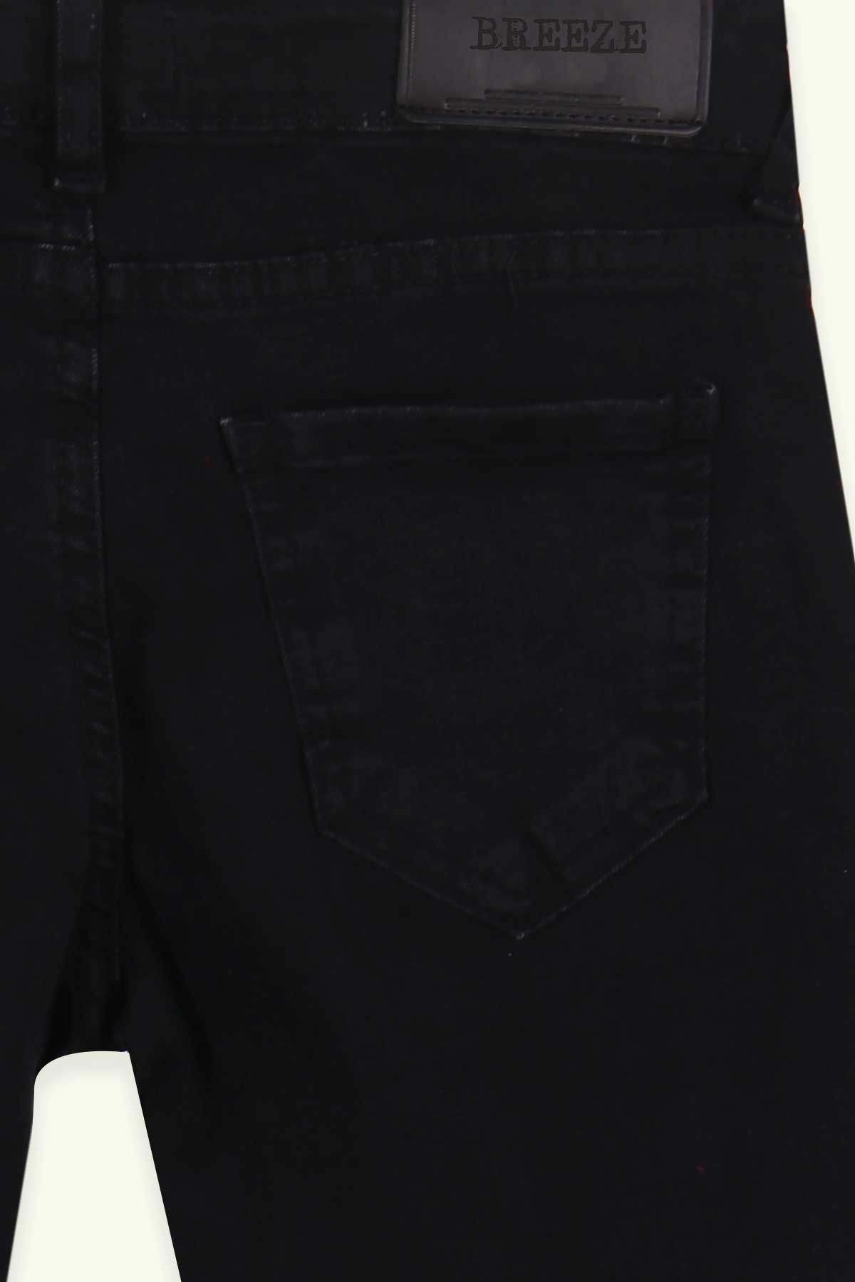 Breeze Kız Çocuk Gabardin Pantolon Dizleri Yırtık Siyah (8-14 Yaş)