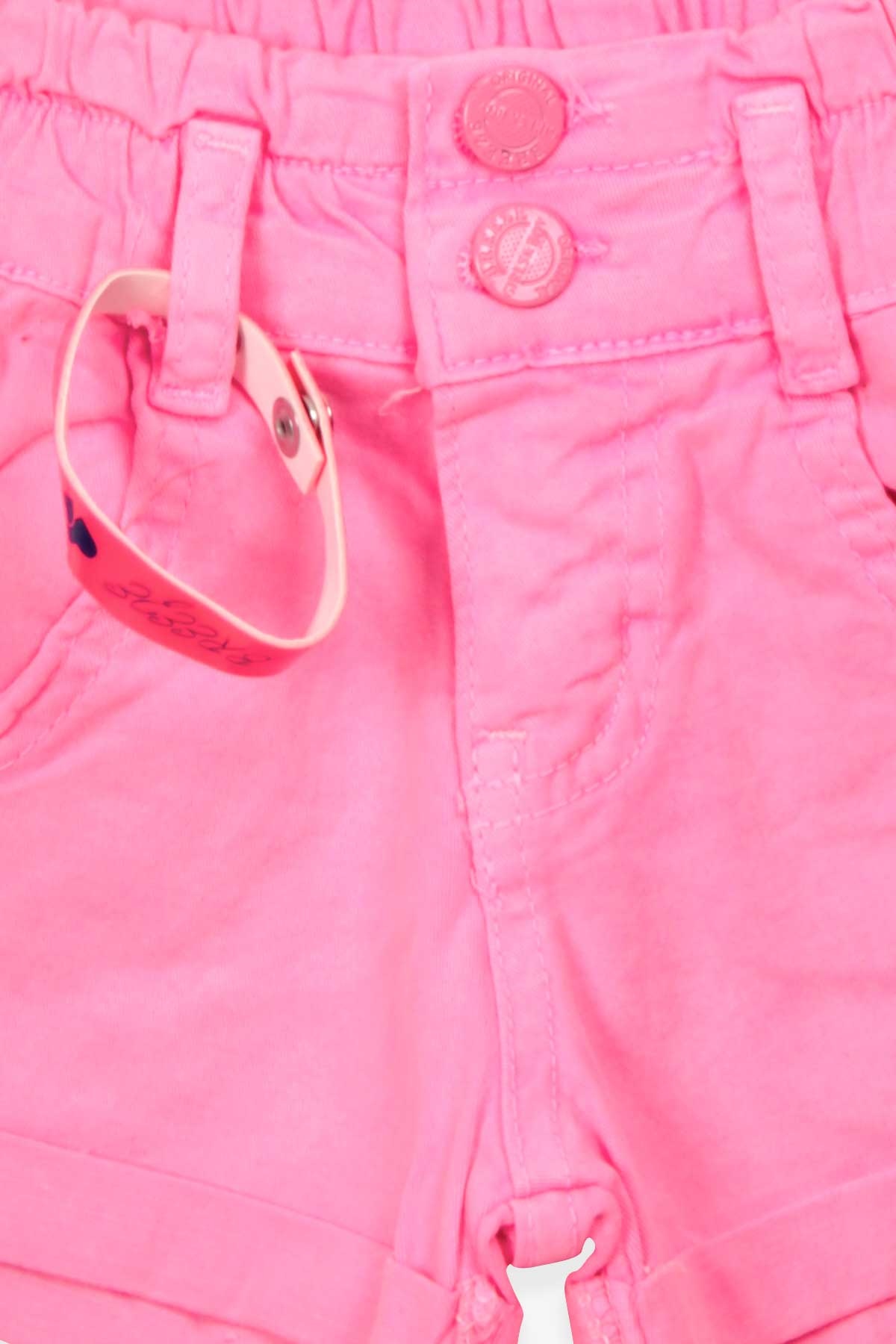 Breeze Kız Çocuk Gabardin Şort Bileklikli Neon Pembe (3-8 Yaş)