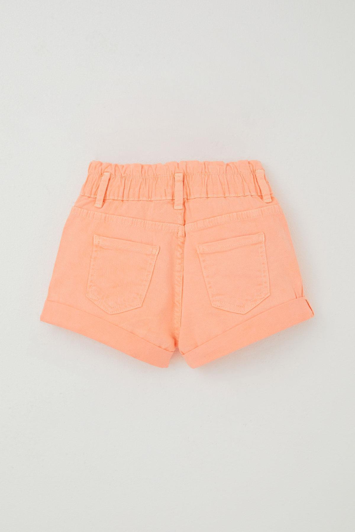 Breeze Kız Çocuk Gabardin Şort Bileklikli Neon Turuncu (8-14 Yaş)