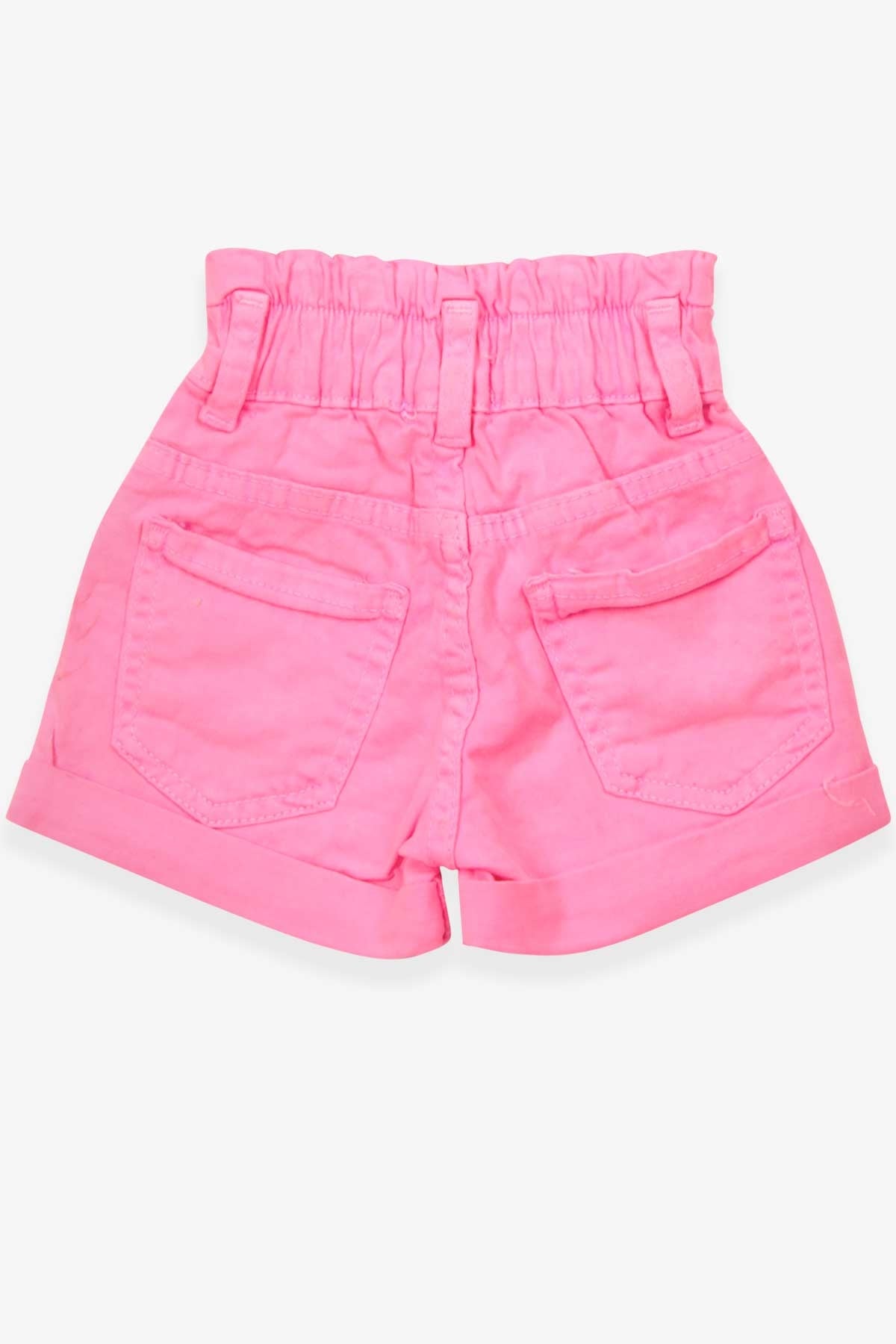 Breeze Kız Çocuk Gabardin Şort Bileklikli Neon Pembe (3-8 Yaş)