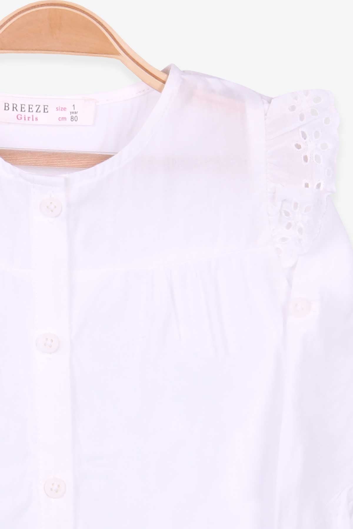 Breeze Kız Çocuk Gömlek Güpürlü Ekru (9 Ay-8 Yaş)
