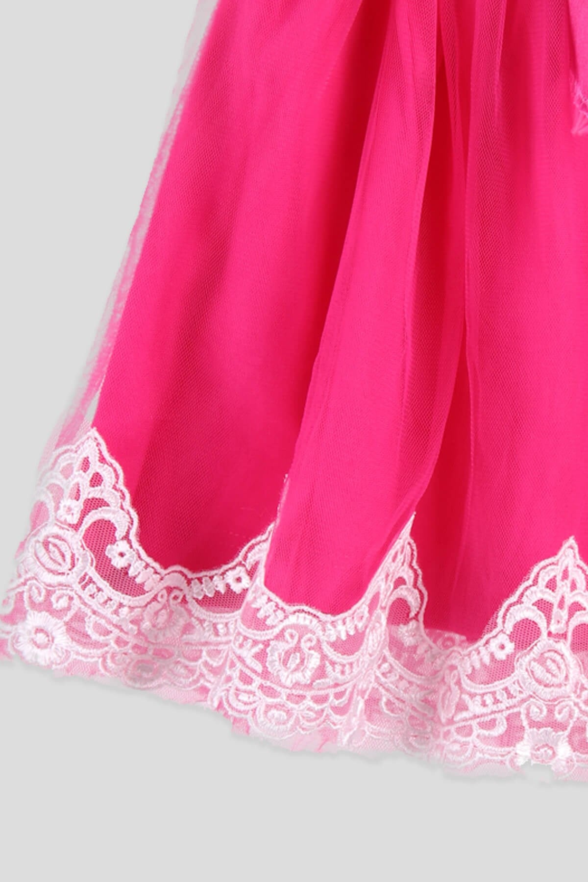 Breeze Kız Çocuk Güpürlü Etek Fuşya (5-10 Yaş)