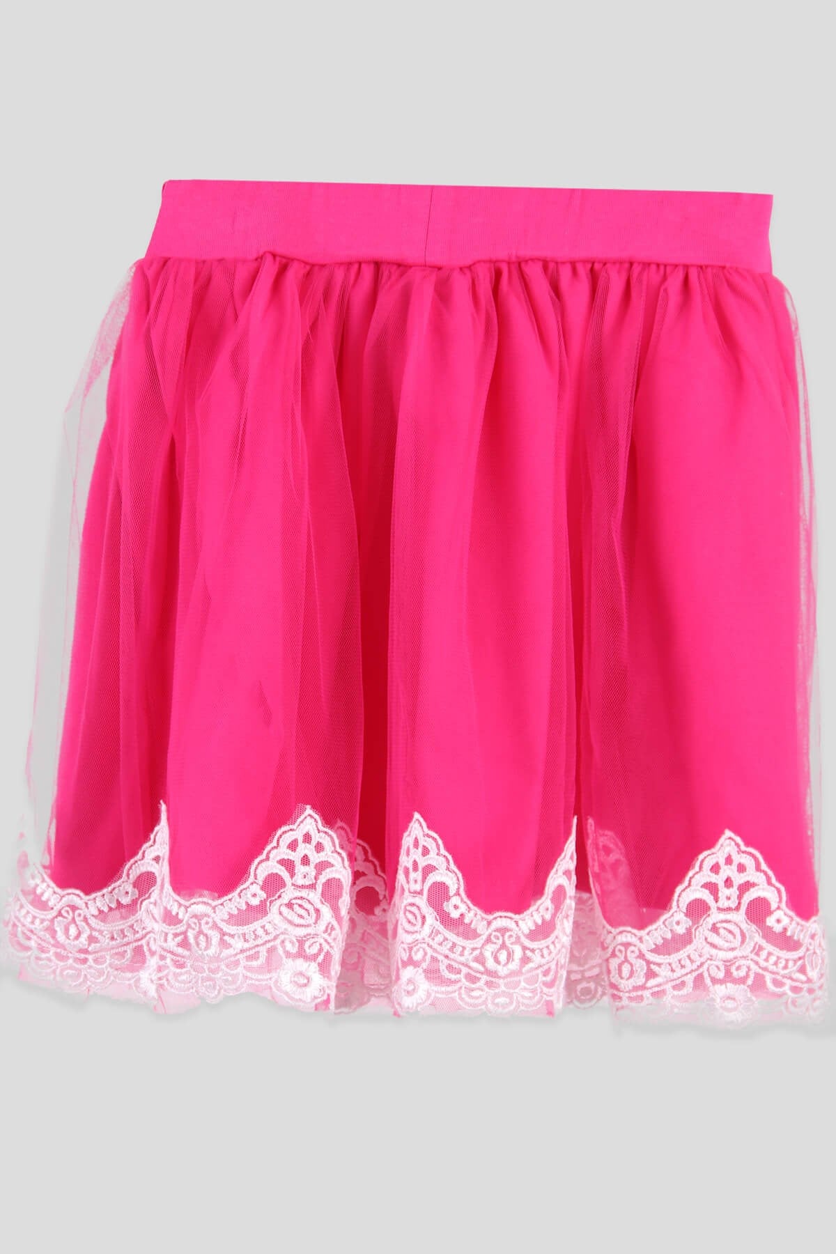 Breeze Kız Çocuk Güpürlü Etek Fuşya (5-10 Yaş)