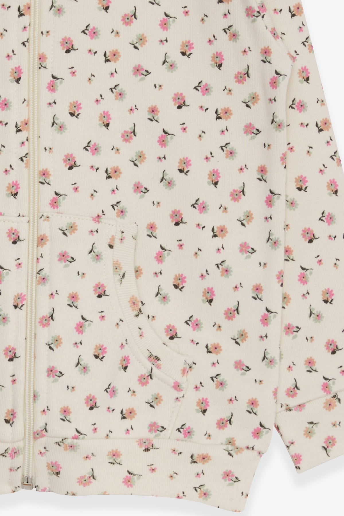 Breeze Kiz Çocuk Hirka Çiçek Desenli Ekru (1.5-5 Yaş)