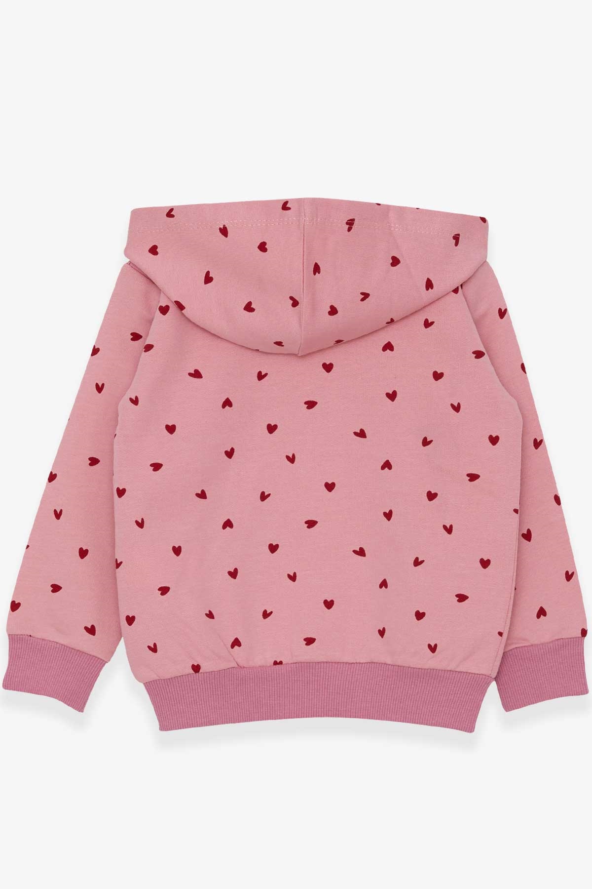 Breeze Kız Çocuk Hırka Kalp Desenli Gülkurusu (1.5-5 Yaş)