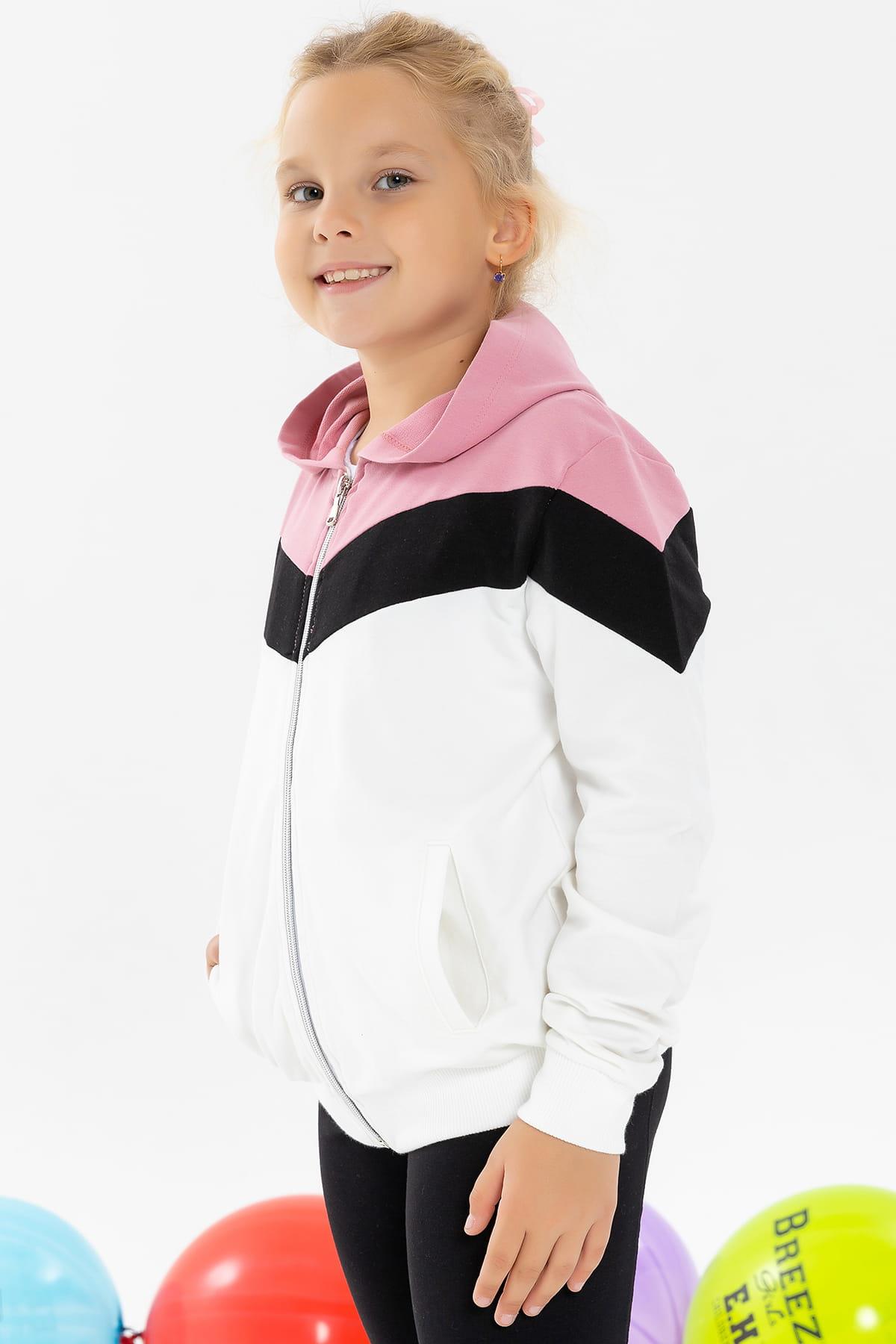 Breeze Kız Çocuk Hırka Kapüşonlu Ekru (6-12 Yaş)