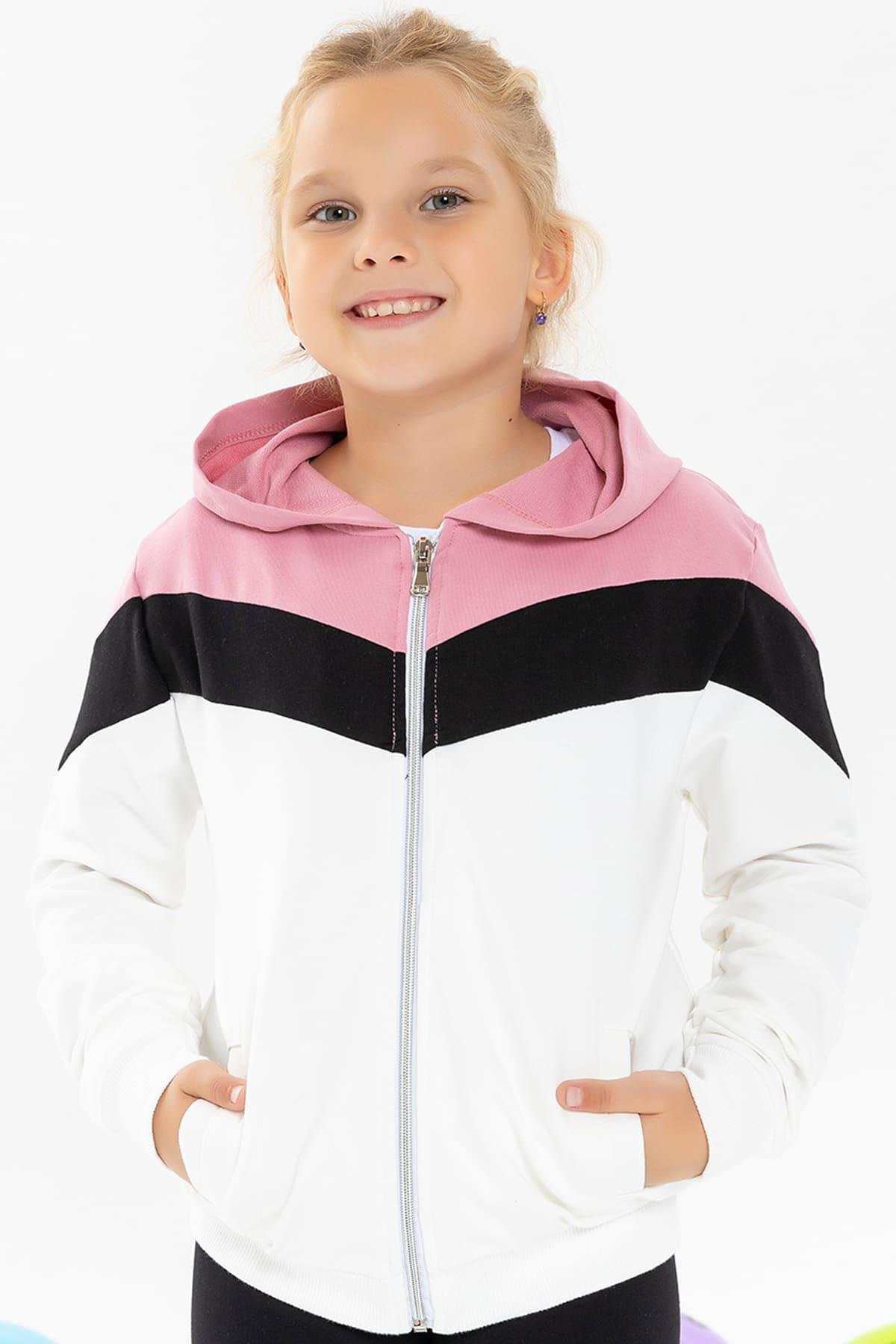 Breeze Kız Çocuk Hırka Kapüşonlu Ekru (6-12 Yaş)