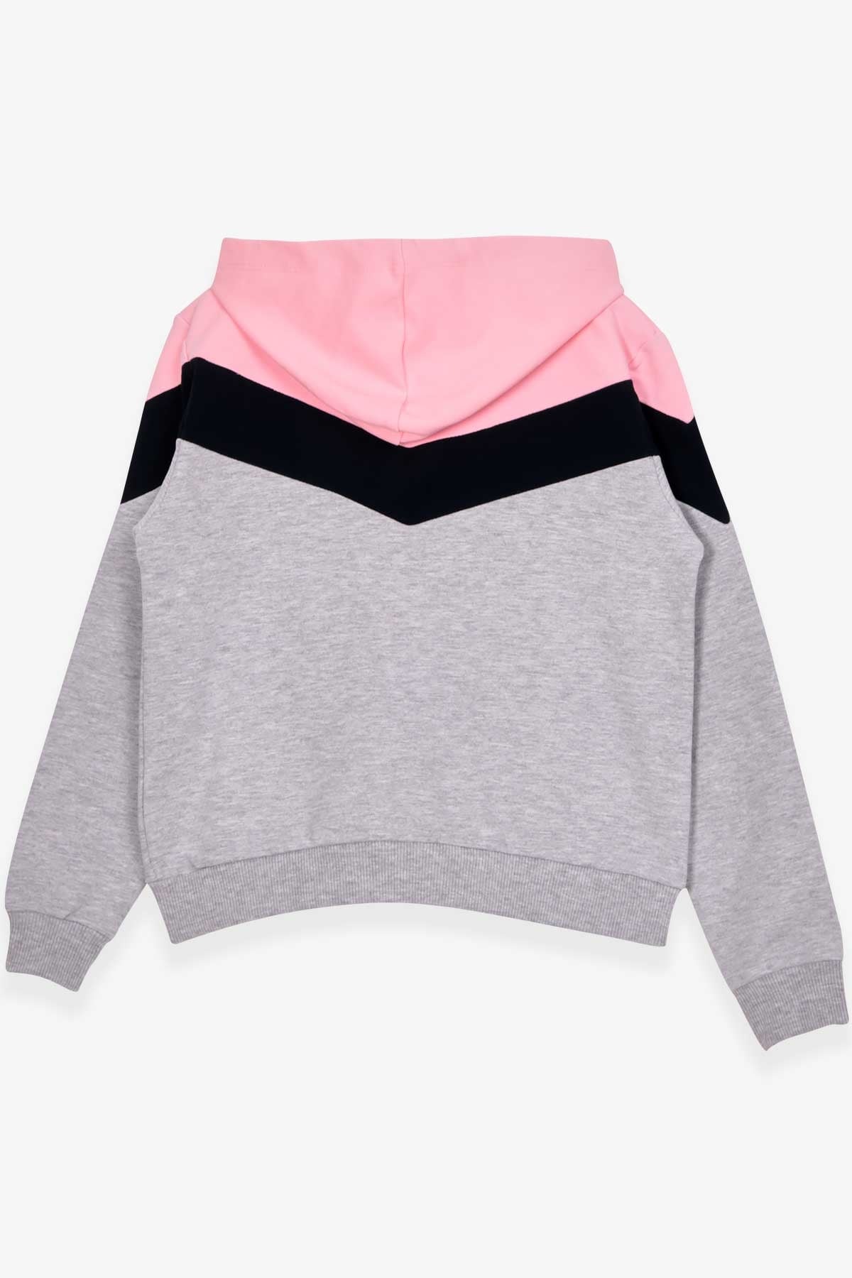 Breeze Kız Çocuk Hırka Kapüşonlu Gri Melanj (6-12 Yaş)