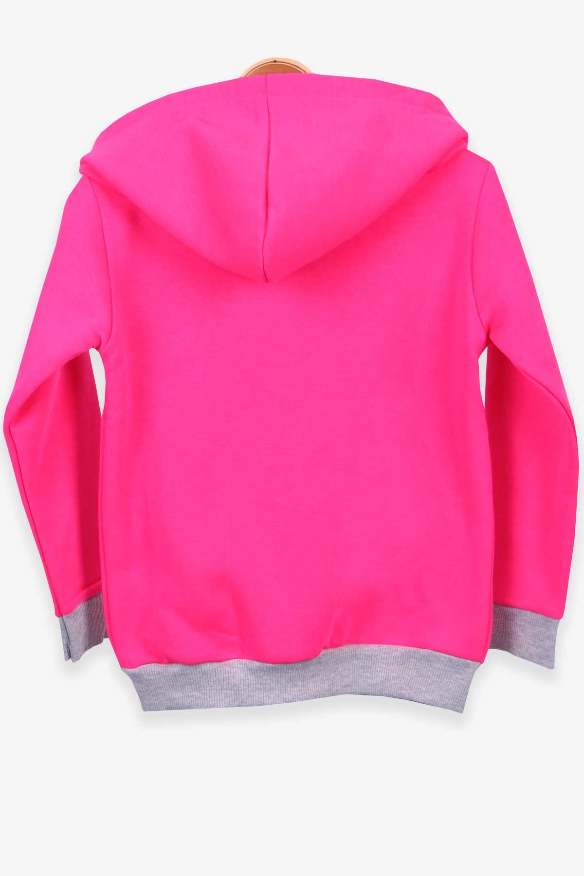 Breeze Kız Çocuk Hırka Kapüşonlu Pullu Neon Pembe (5-9 Yaş)
