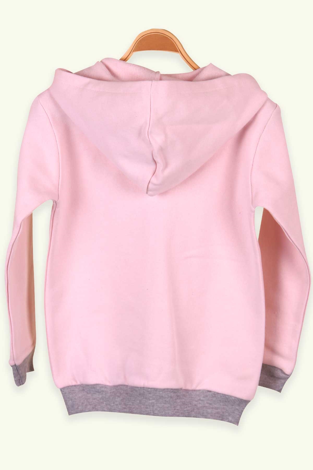 Breeze Kız Çocuk Hırka Kapüşonlu Pullu Pudra (5-9 Yaş)