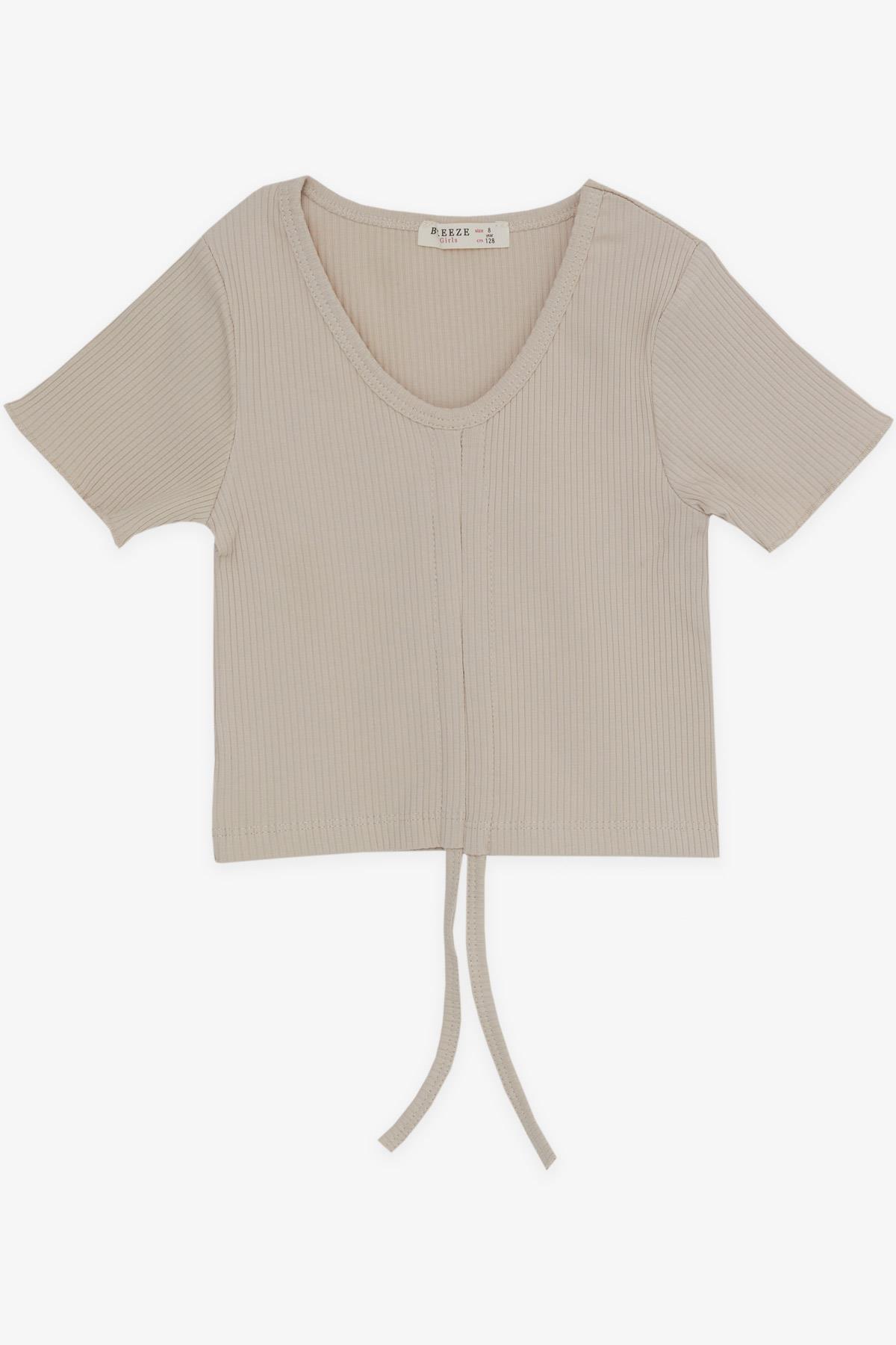 Breeze Kız Çocuk İspanyol Paça Taytlı Crop Takım Bej (5-10 Yaş)