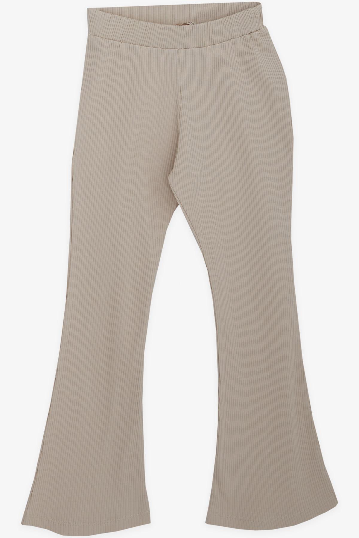 Breeze Kız Çocuk İspanyol Paça Taytlı Crop Takım Bej (5-10 Yaş)