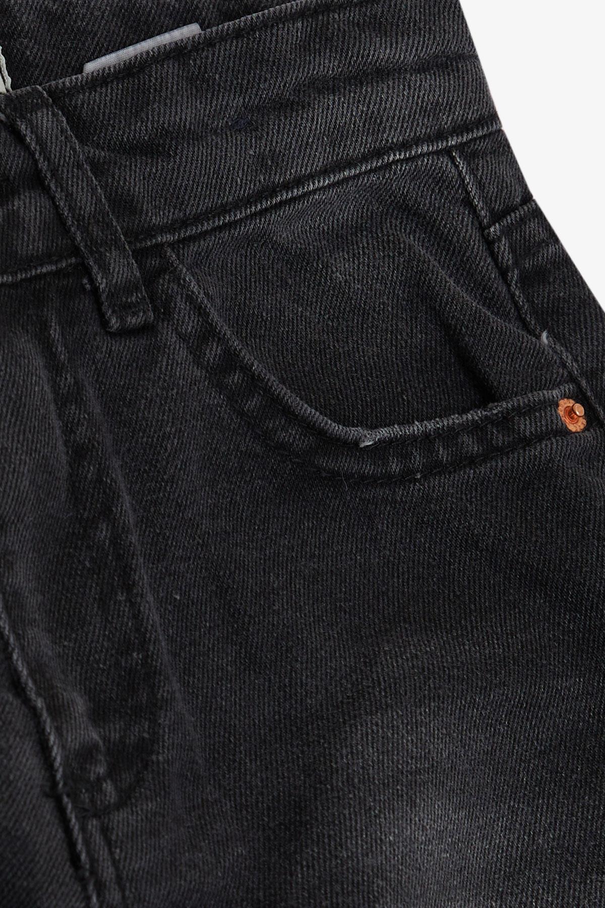 Breeze Kız Çocuk Jean Pantalon Taşlanmış Cepli Siyah (10-14 Yaş)