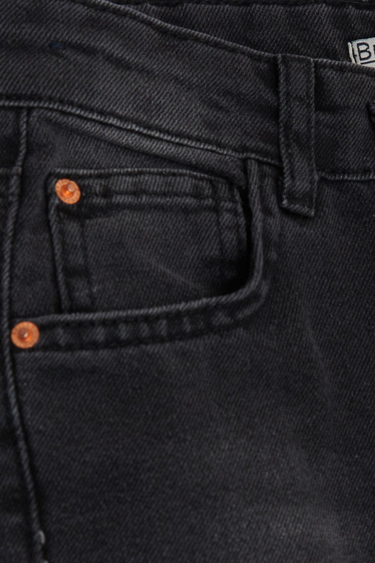 Breeze Kız Çocuk Jean Pantalon Taşlanmış Cepli Siyah (10-14 Yaş)
