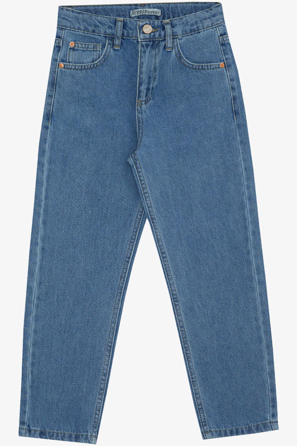 Breeze Kız Çocuk Jean Pantolon Cepli Fermuarlı Mavi (5-9 Yaş)