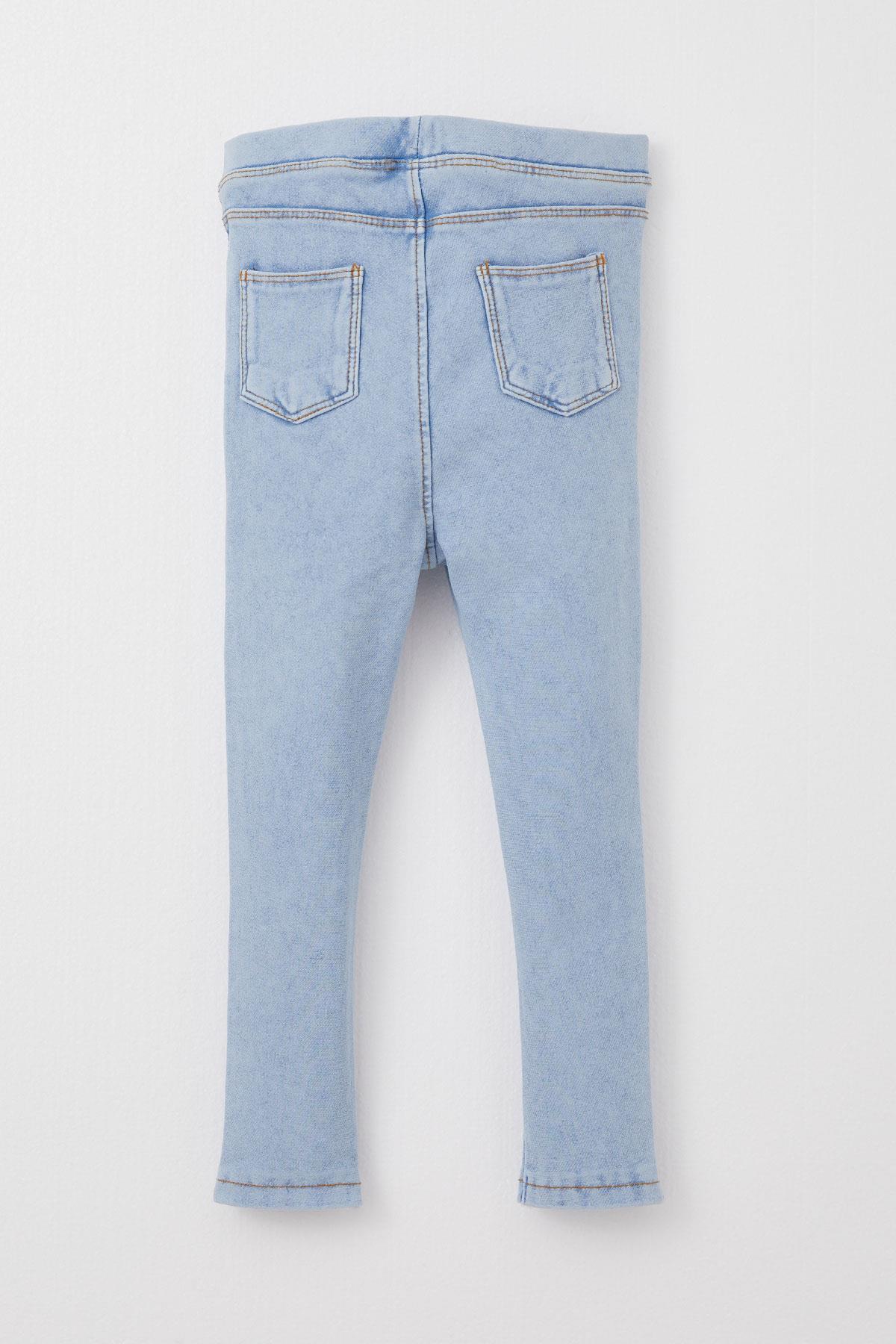 Breeze Kız Çocuk Jean Tayt Beli Lastikli Açık Mavi (1-5 Yaş)