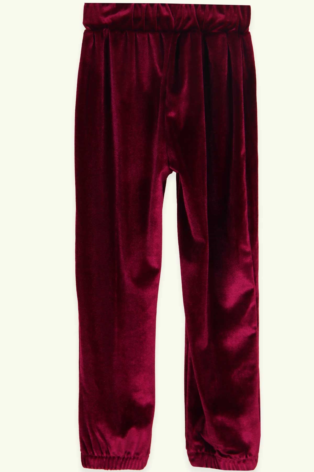 Breeze Kız Çocuk Kadife Eşofman Altı Basic Bordo (7-12 Yaş)