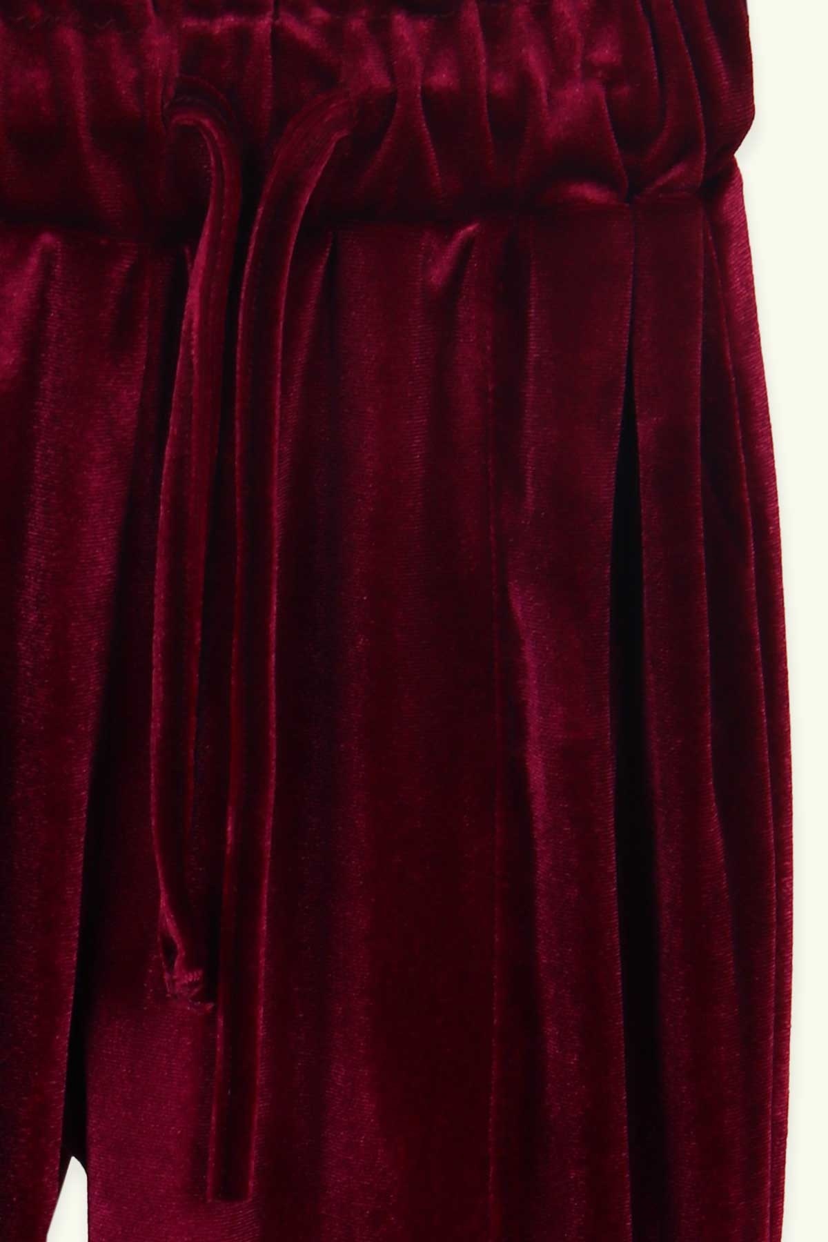 Breeze Kız Çocuk Kadife Eşofman Altı Basic Bordo (7-12 Yaş)